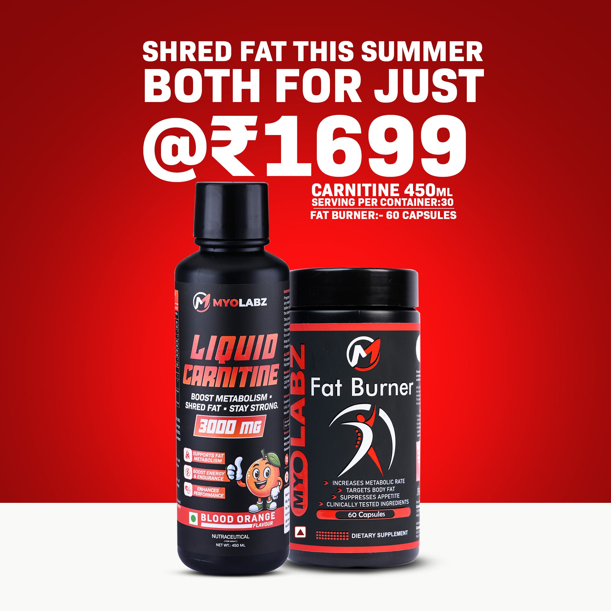 Fat Loss Combo — Liquid L-Carnitine + Fat Burner | Buy 2 ₹1,699