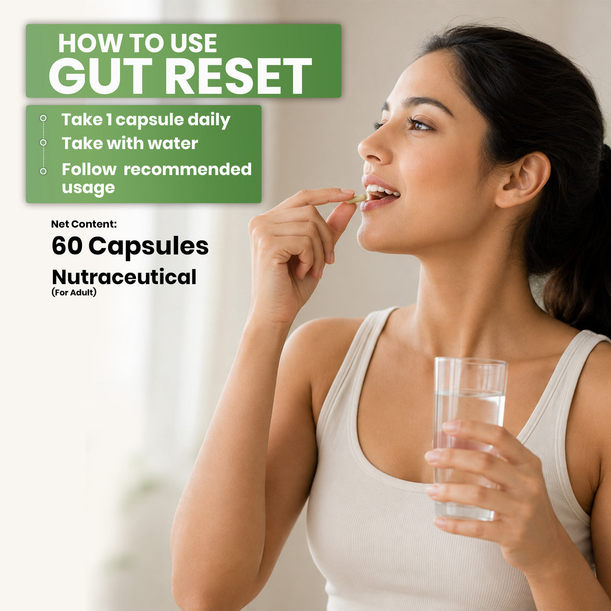 MyoLabz Gut Reset Probiotics Capsules | 11 Probiotic Strains (2 Billion CFU Each) + Isabgol & Peppermint | Digestion, Bloating & Gut Health | 60 Capsules