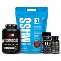 15-PRODUCT WHEY + MASS SUPER COMBO — A5 Whey Blend 1.8 KG × 6 • B1 Mass Gainer 5 KG Pouch × 6 • MYOLABZ Multivitamin 60 Tablets × 2 • MYOLABZ Ashwagandha 60 Tablets × 1