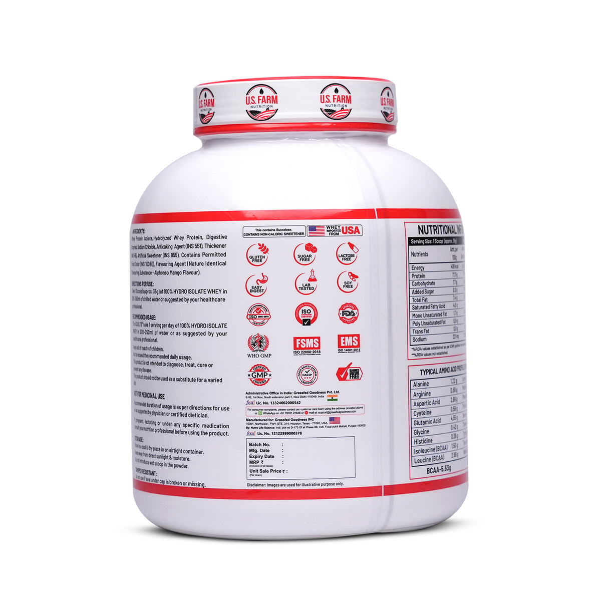 20 Product US Farm Hydro Iso Performance Stack – 100% Hydro Isolate, Ghost Energy Pre-Workout, Creatine & MyoLabz Supplements