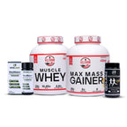 18-PRODUCT US FARM MANGO MUSCLE + MASS MEGA DEAL — US Farm Muscle Whey 2 KG (Alphonso Mango) × 2 • US Farm Max Mass Gainer 2.7 KG (Alphonso Mango) × 4 • MYOLABZ MyoMass+ Weight Gain 60 Tablets × 6 • MYOLABZ Regular/Grey Multivitamin 60 Tablets × 6