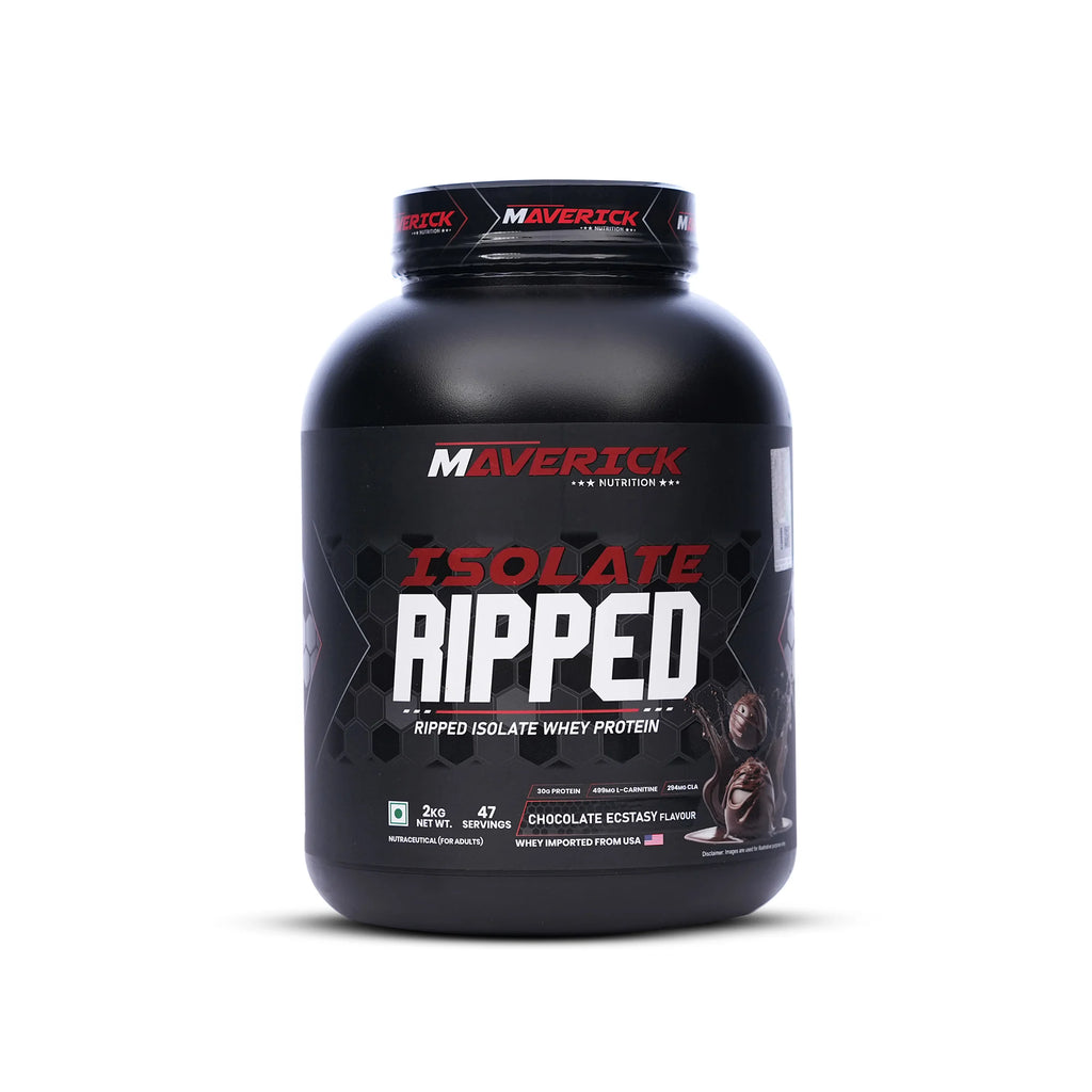 Maverick Nutrition Isolate Ripped Whey Protein 2kg (Chocolate Ecstasy) | 30g Protein | 47 Servings