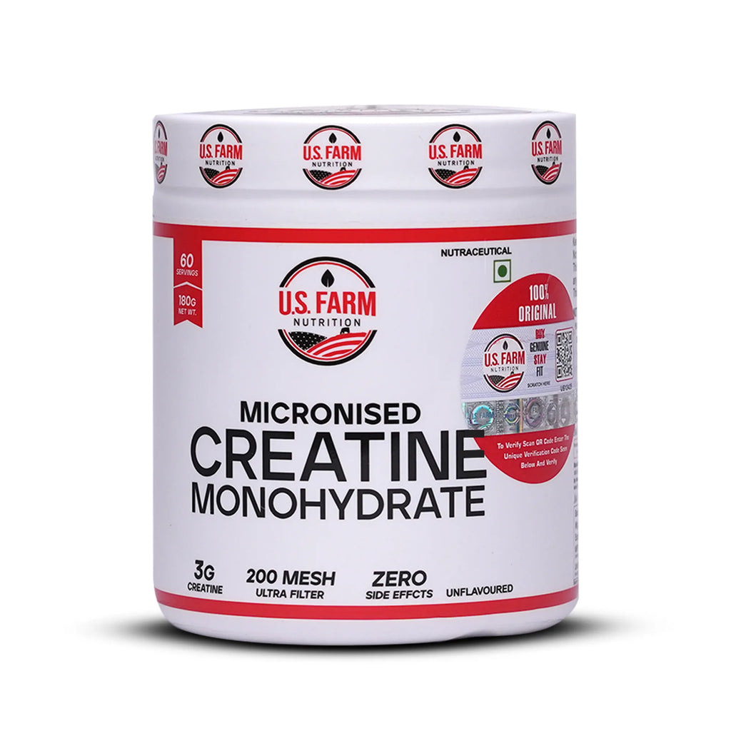 U.S. Farm Micronised Creatine Monohydrate (60 Servings, 180g) | Unflavoured