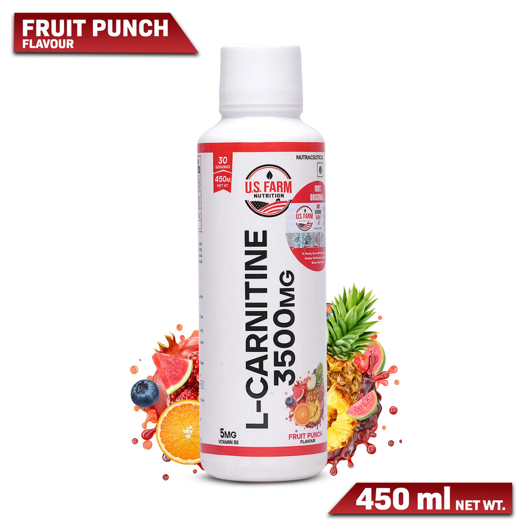 U.S. Farm L-Carnitine 3500mg (30 Servings, 450ml) | Fruit Punch / Orange