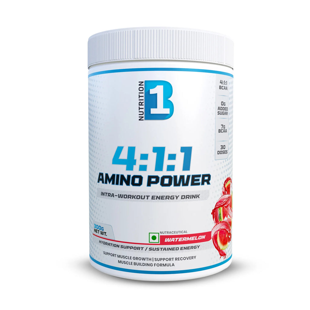 B1 Nutrition Amino Power BCAA 4:1:1 (30 Servings, 300g) | Intra-Workout Energy Drink