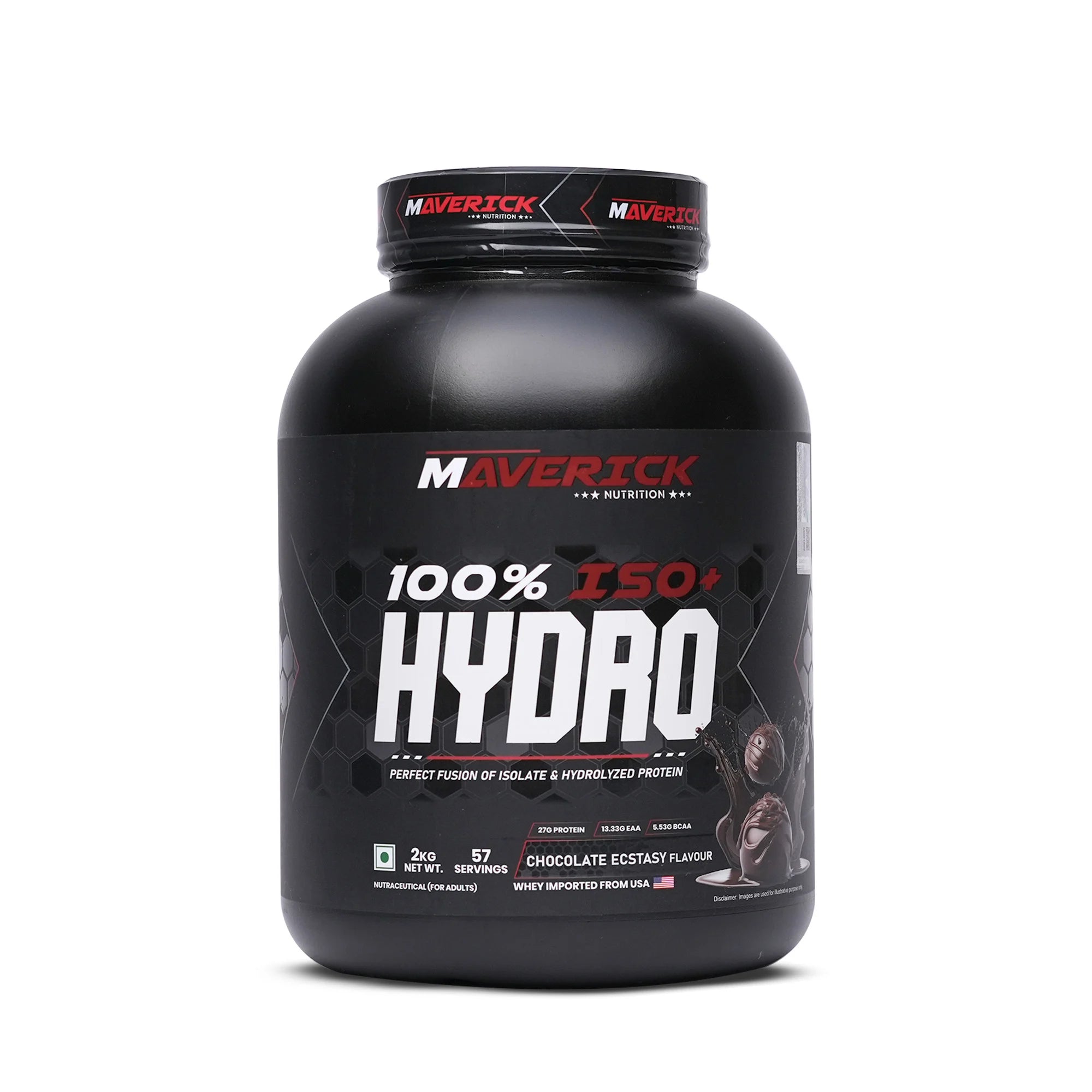 Maverick 100% Iso + Hydro Whey Protein (2kg, 57 Servings) | Chocolate Ecstasy