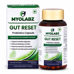 MyoLabz Gut Reset Probiotics Capsules | 11 Probiotic Strains (2 Billion CFU Each) + Isabgol & Peppermint | Digestion, Bloating & Gut Health | 60 Capsules