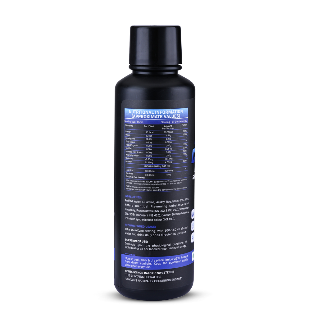 Myolabz Liquid L-Carnitine 3000 mg Fat Burner (450 ml) | Blue Raspberry & Orange Flavours