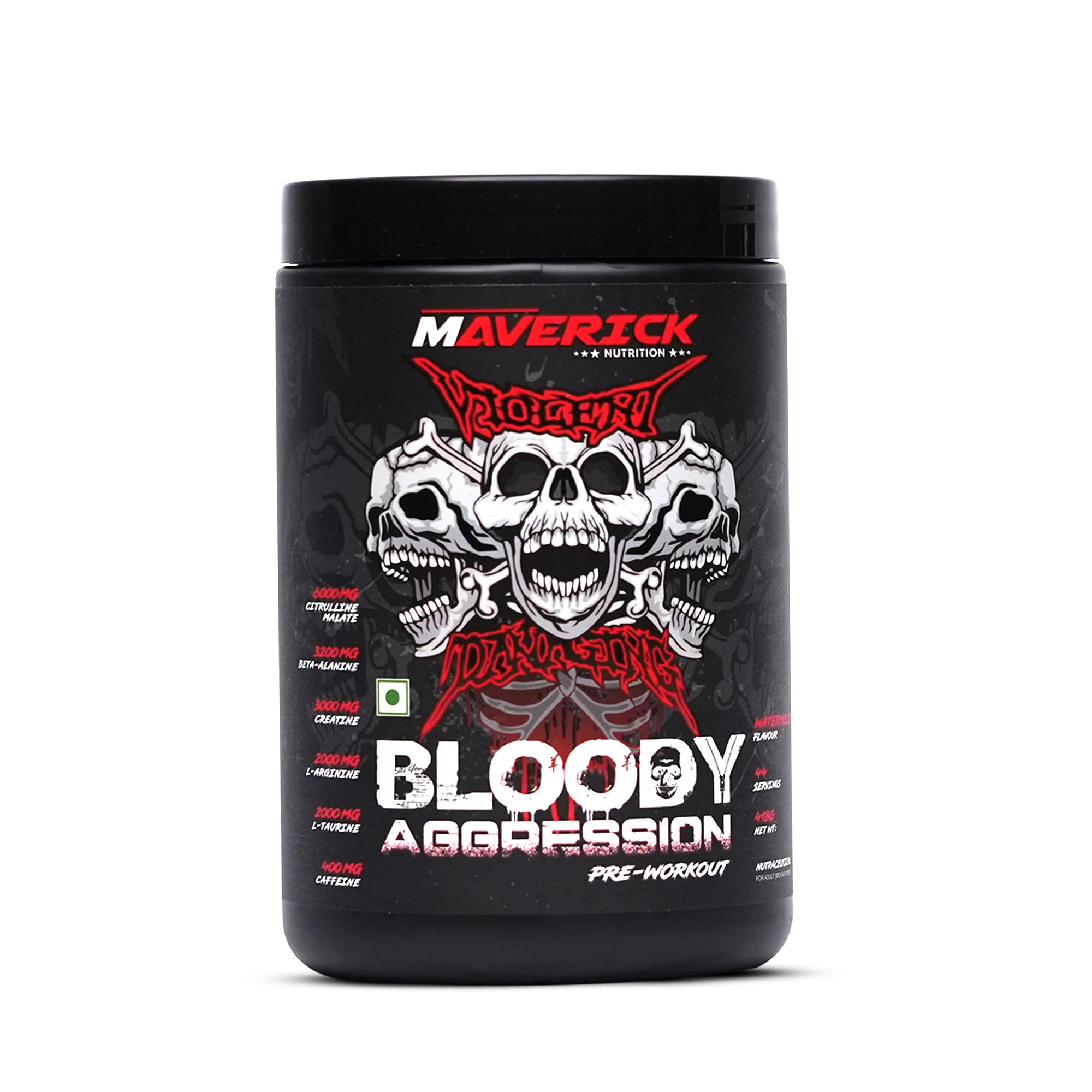 Maverick Bloody Aggression Pre-Workout (Watermelon, 44 Servings, 418g)