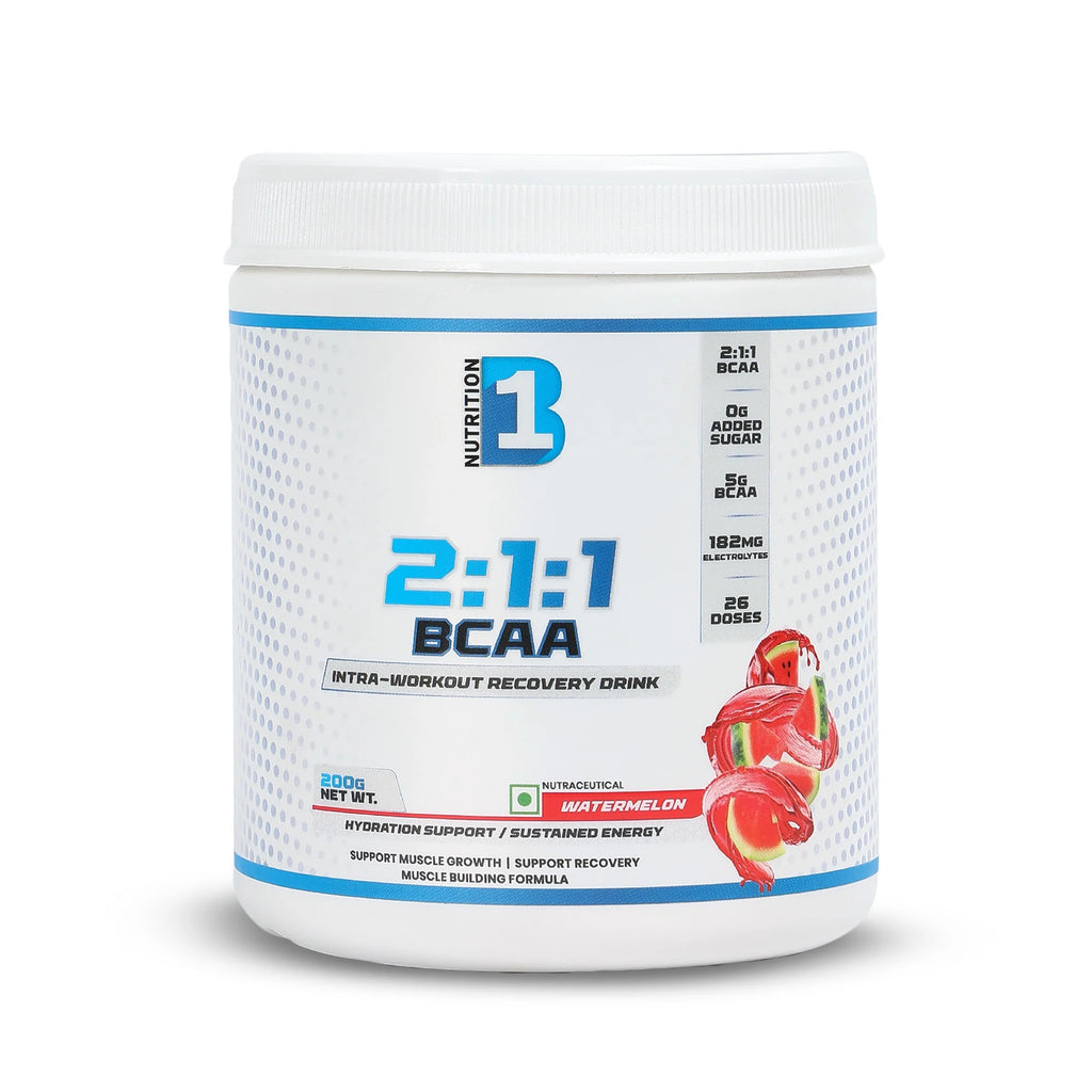 B1 Nutrition BCAA 2:1:1 Intra-Workout Drink (Watermelon Flavour, 200 g)