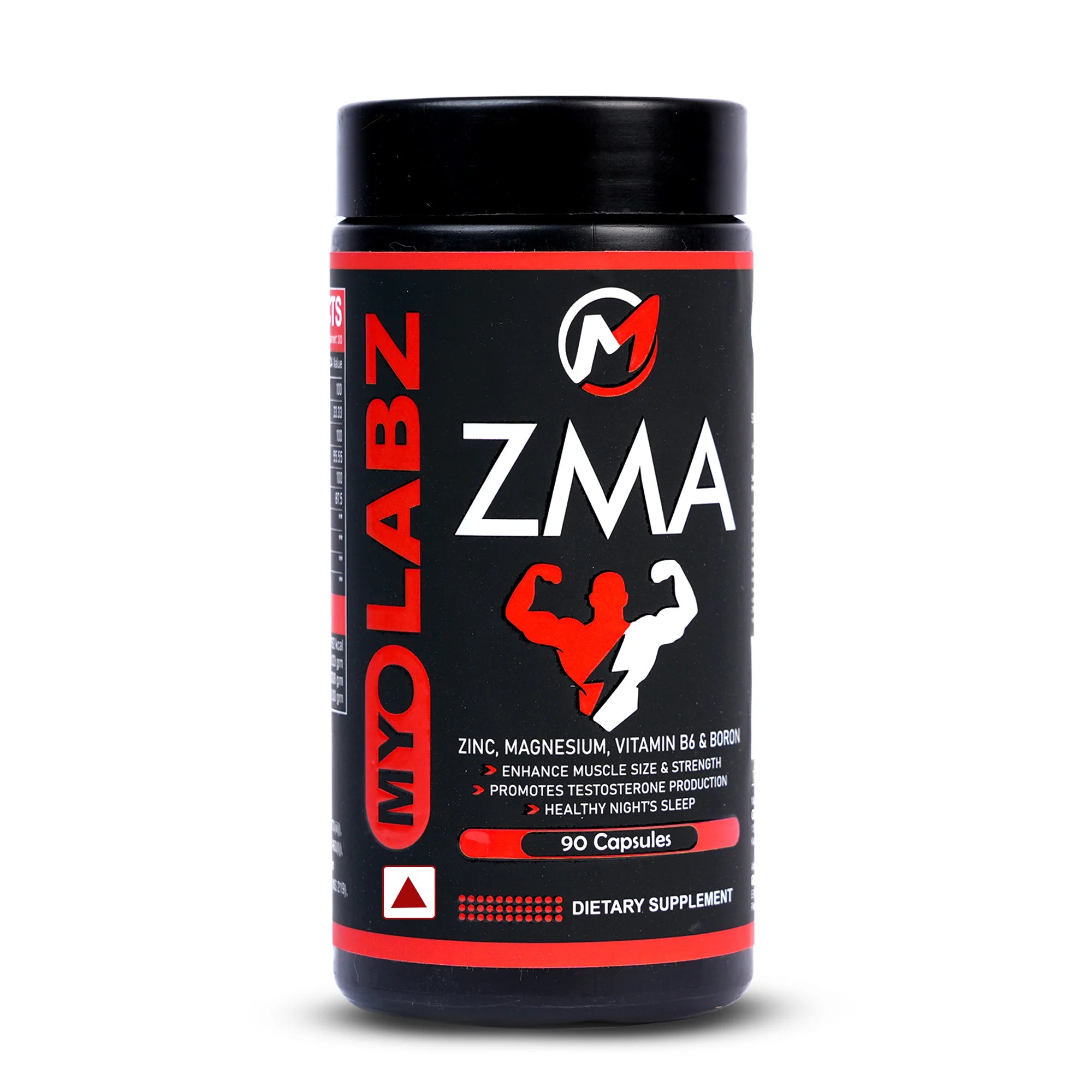 Myolabz ZMA Capsules (90 Capsules) | Zinc, Magnesium, Vitamin B6, D3 and Boron