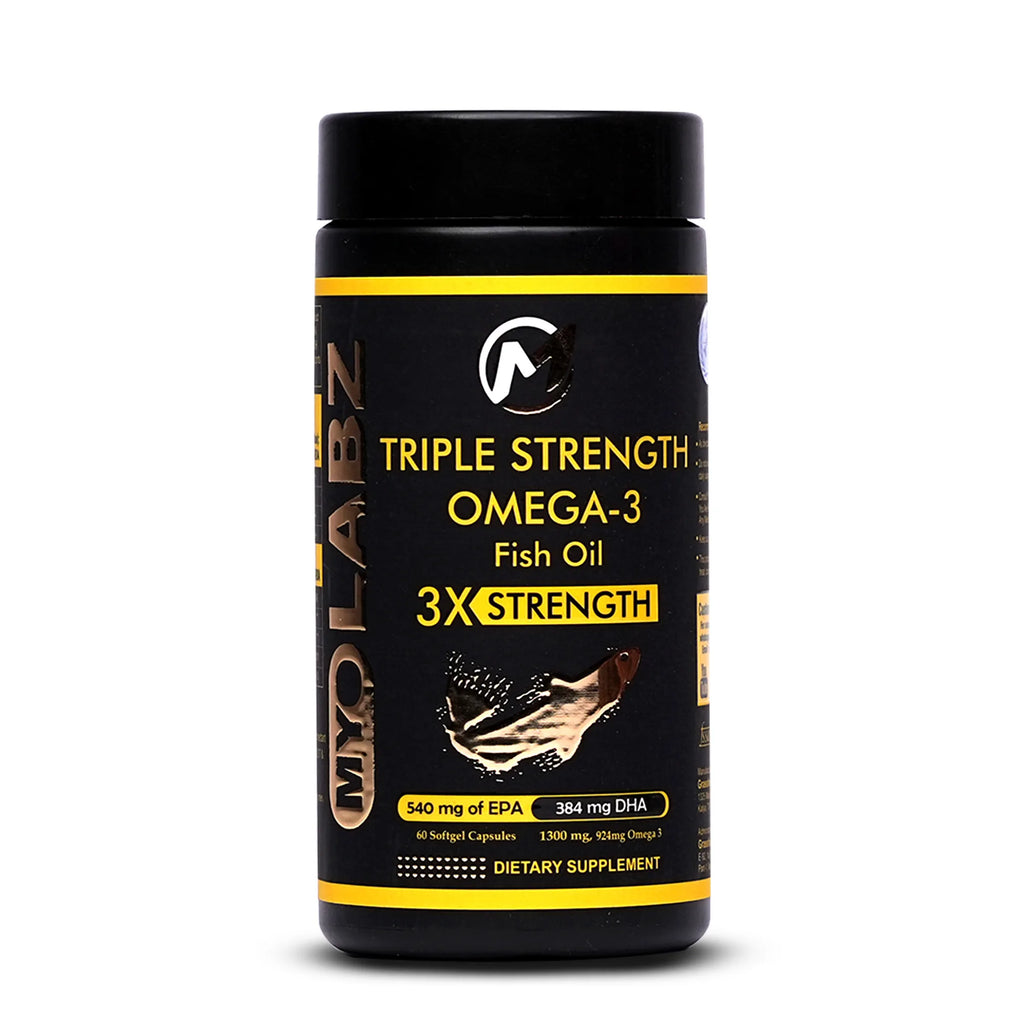 Myolabz Omega-3 Triple Strength Fish Oil Capsules (60 Capsules)