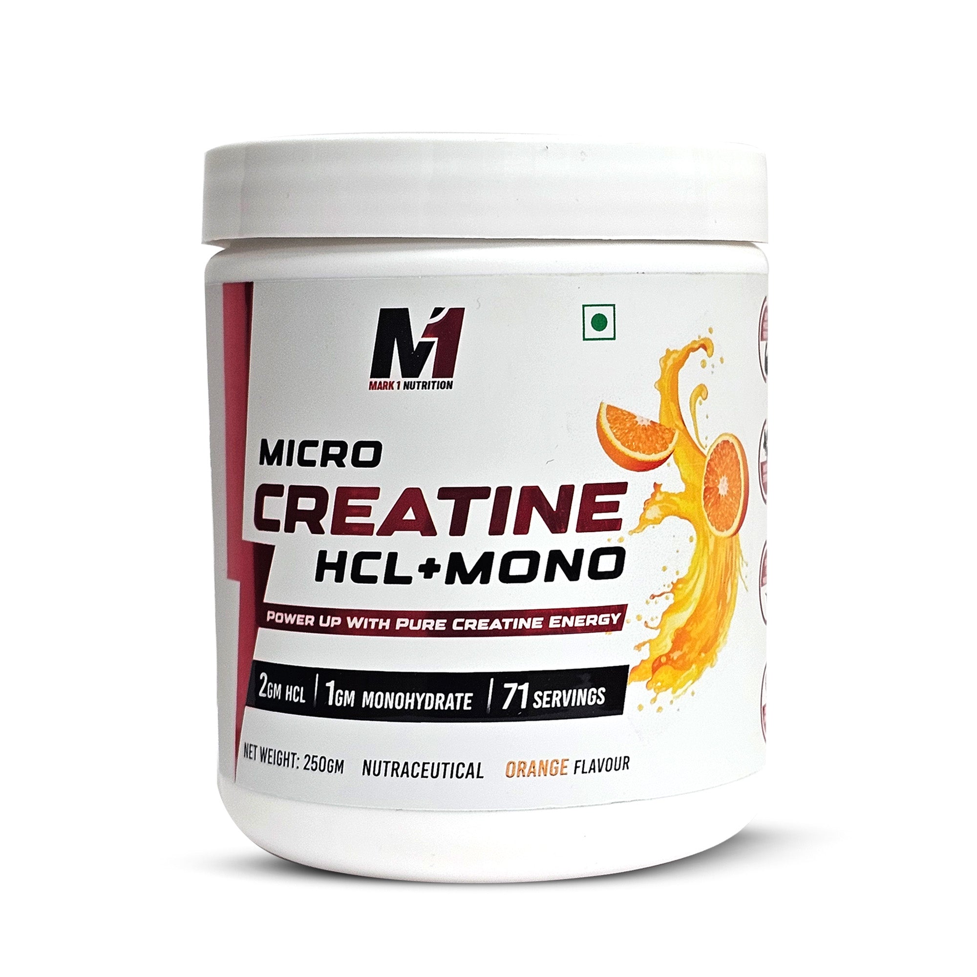 Mark1 Nutrition Micro Creatine HCL + Mono 250g Orange Flavour