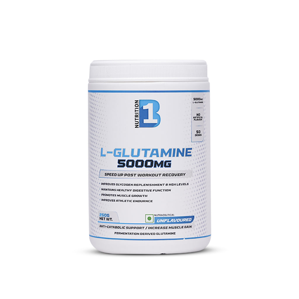 B1 Nutrition L-Glutamine 5000mg 250g | Muscle Recovery Powder