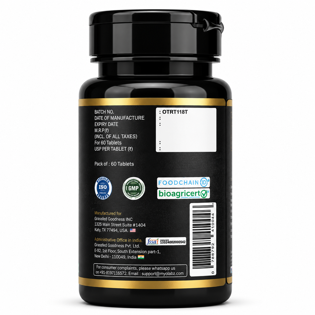 MYOLABZ Organic Triphala Supplement Tablets – 1200 mg Per Serving – USDA Certified Organic – Amalaki, Haritaki & Bibhitaki Herbal Blend for Digestive Wellness & Daily Well-Being – 60 Tablets