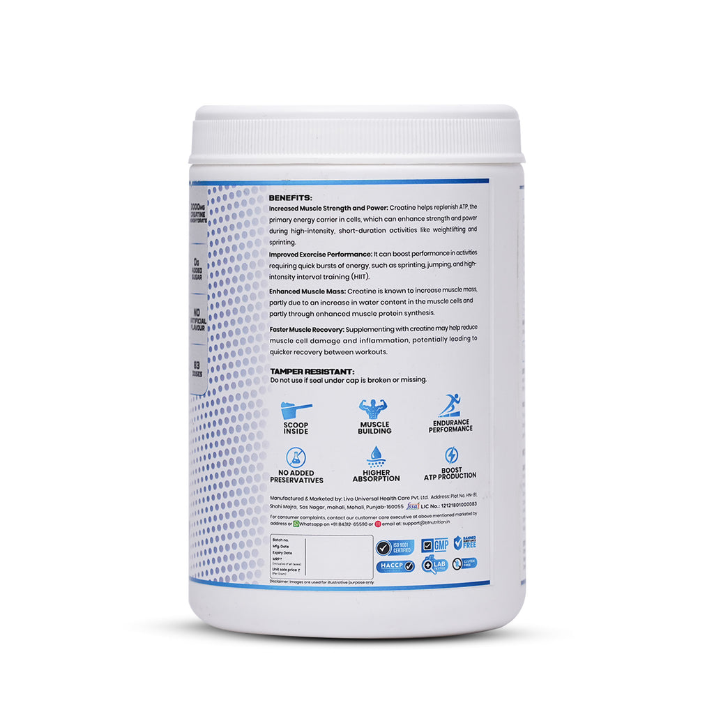 B1 Nutrition Creatine Monohydrate 250g | Unflavoured Strength