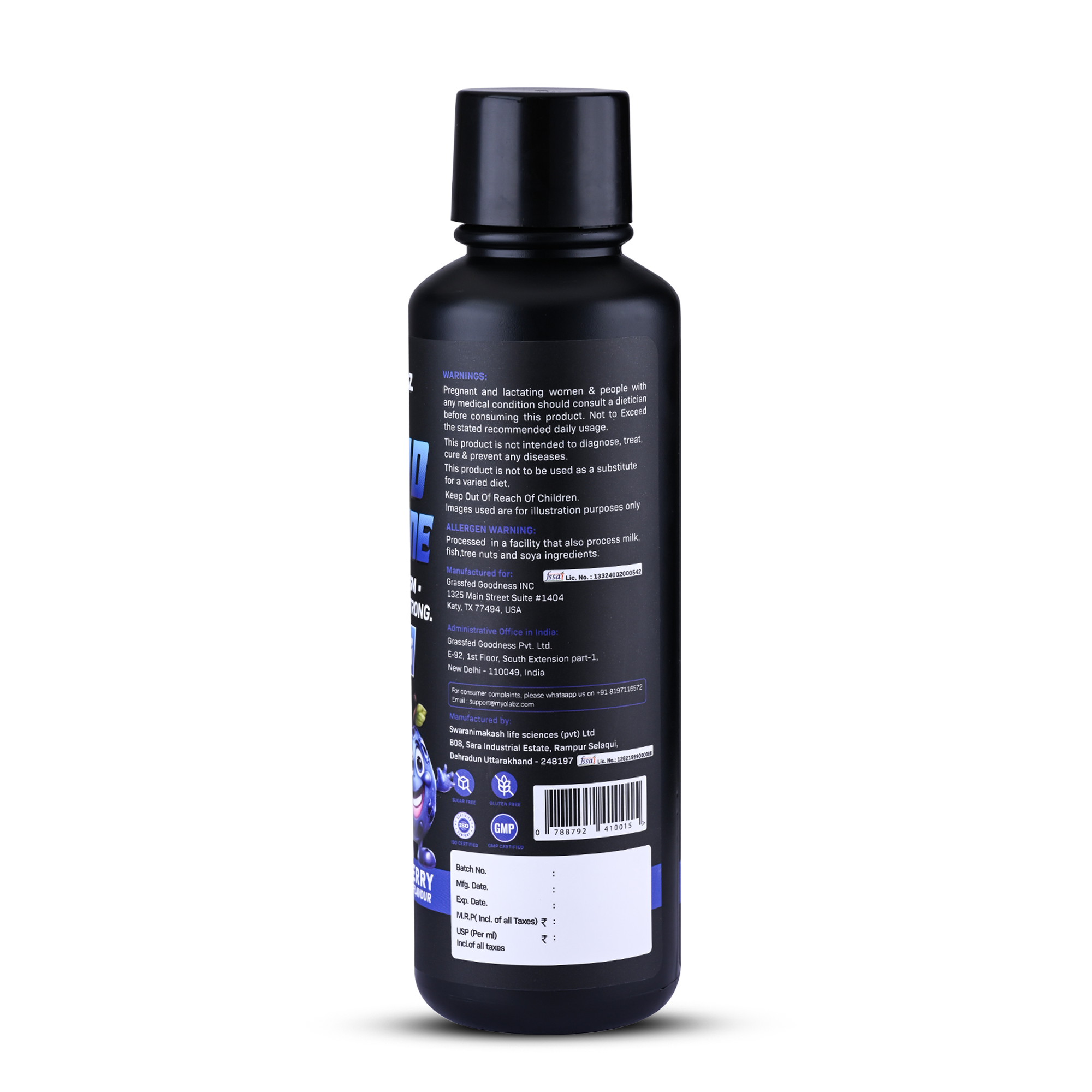 Myolabz Liquid L-Carnitine 3000 mg Fat Burner (450 ml) | Blue Raspberry & Orange Flavours