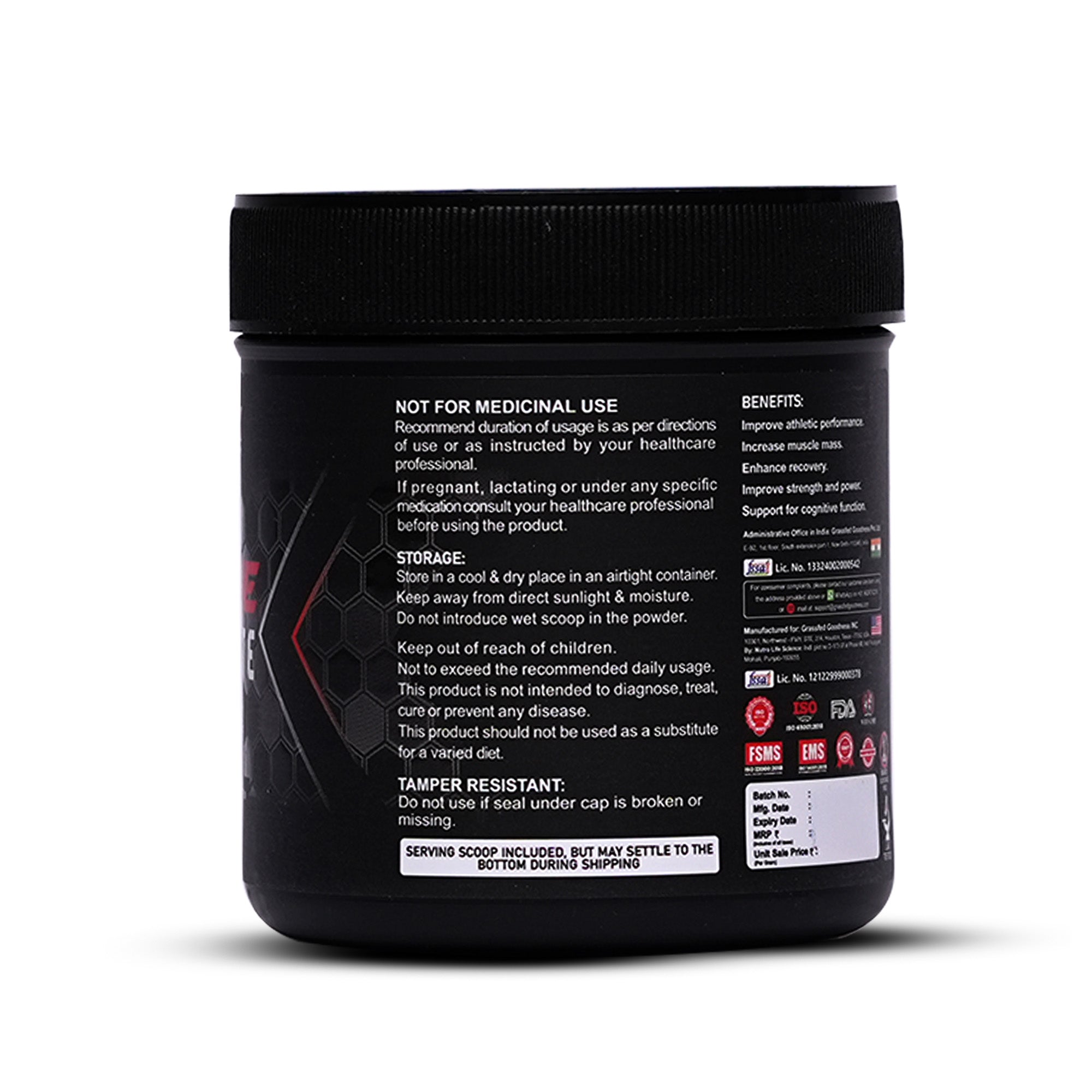 Maverick Nutrition Micronised Creatine Monohydrate (100g | 33 Servings) | Unflavoured | 3000 mg Creatine per Serving