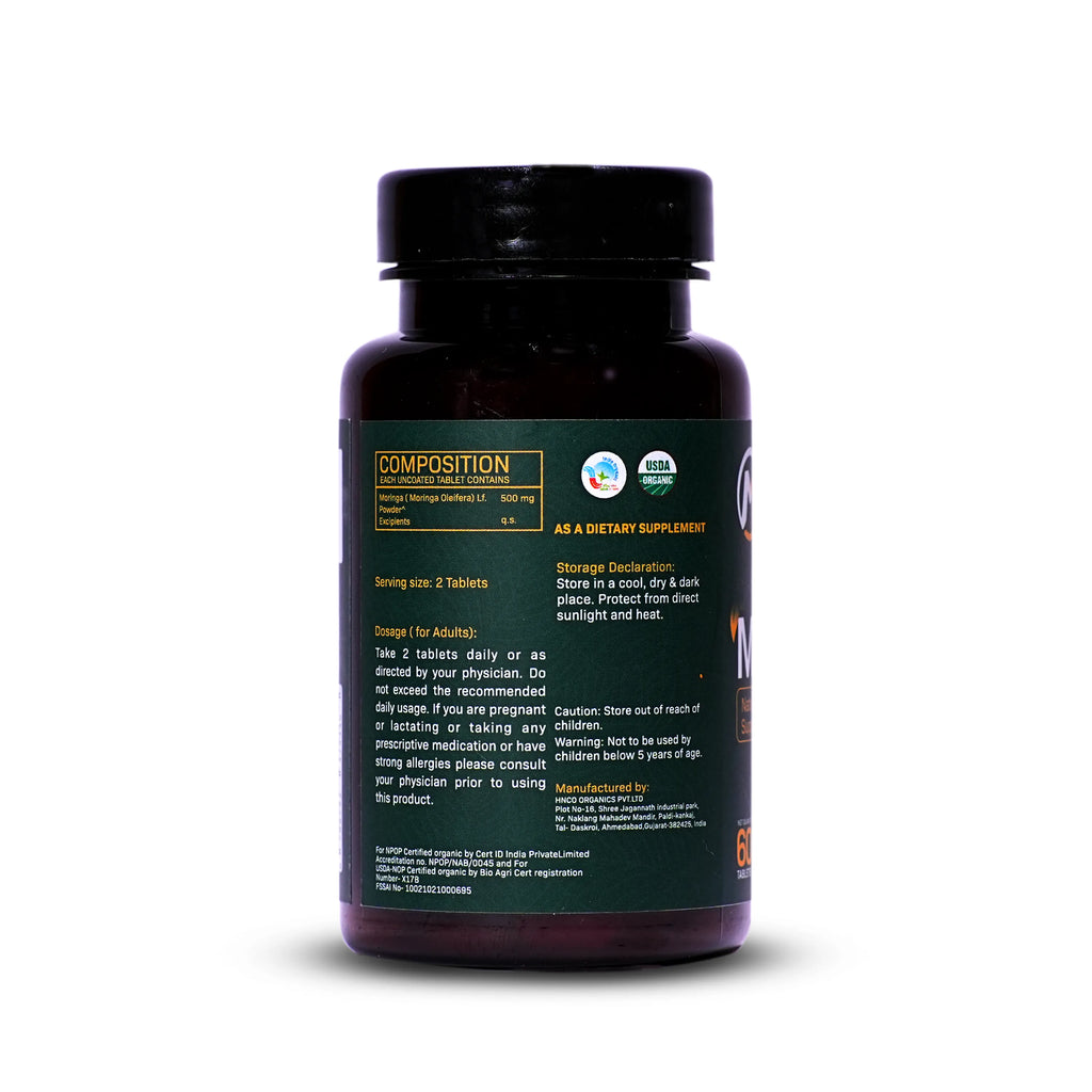 Myolabz Organic Moringa Tablets (60 Tablets) | Natural Superfood for Daily Wellness