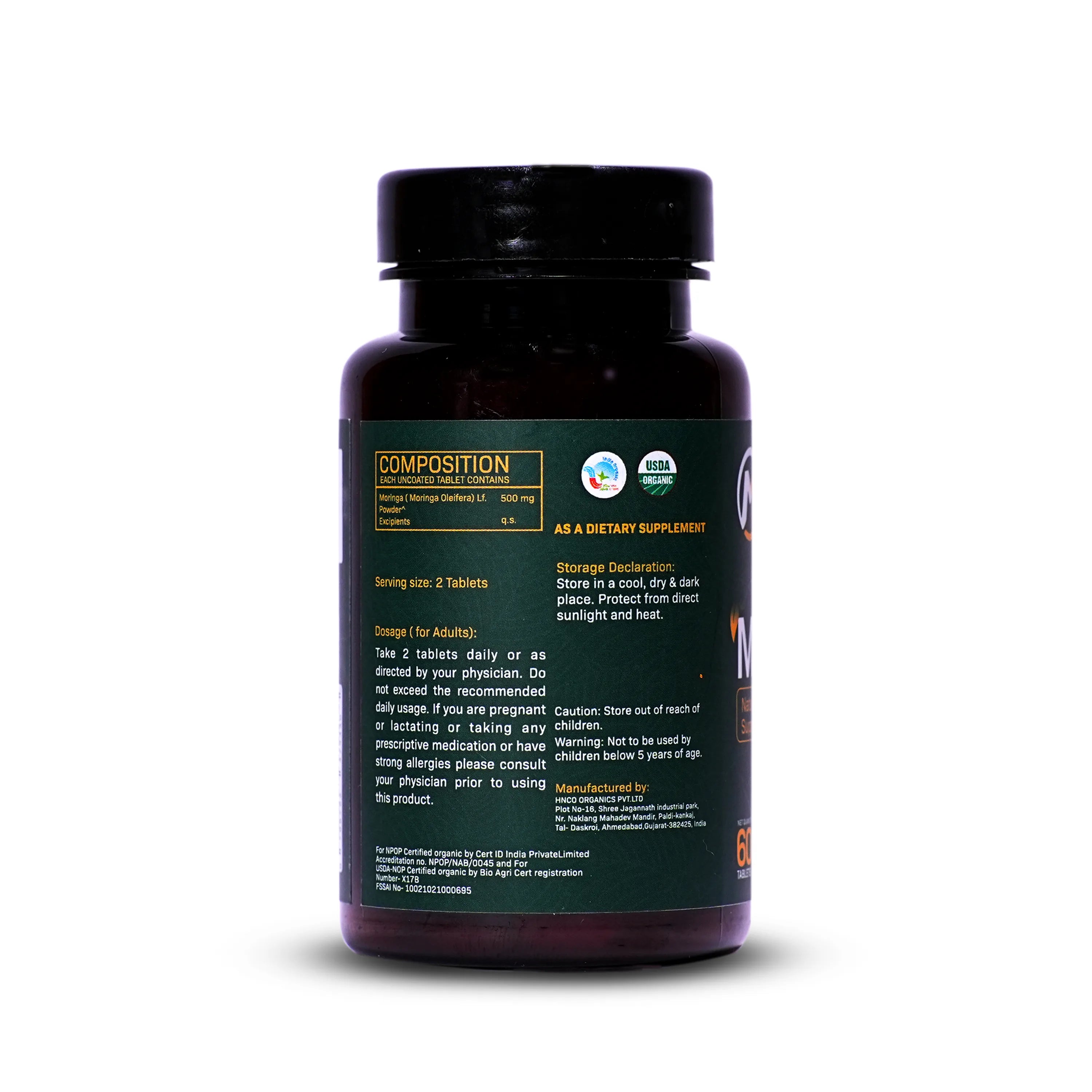 Myolabz Organic Moringa Tablets (60 Tablets) | Natural Superfood for Daily Wellness