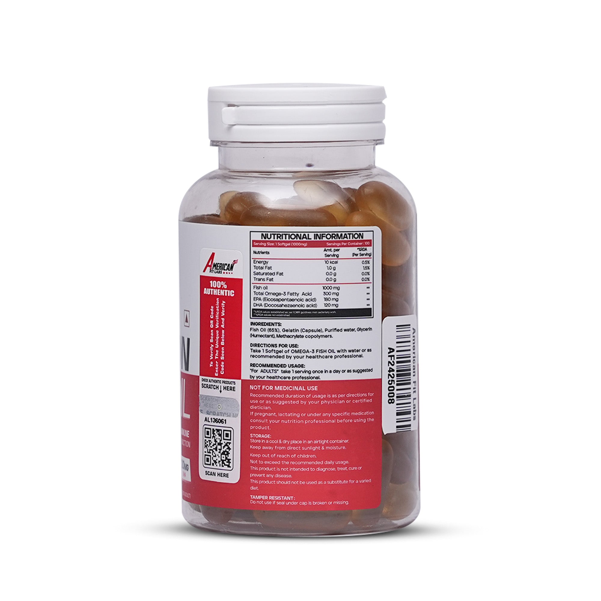 American Fit Labs Salmon Fish Oil 100 Softgels