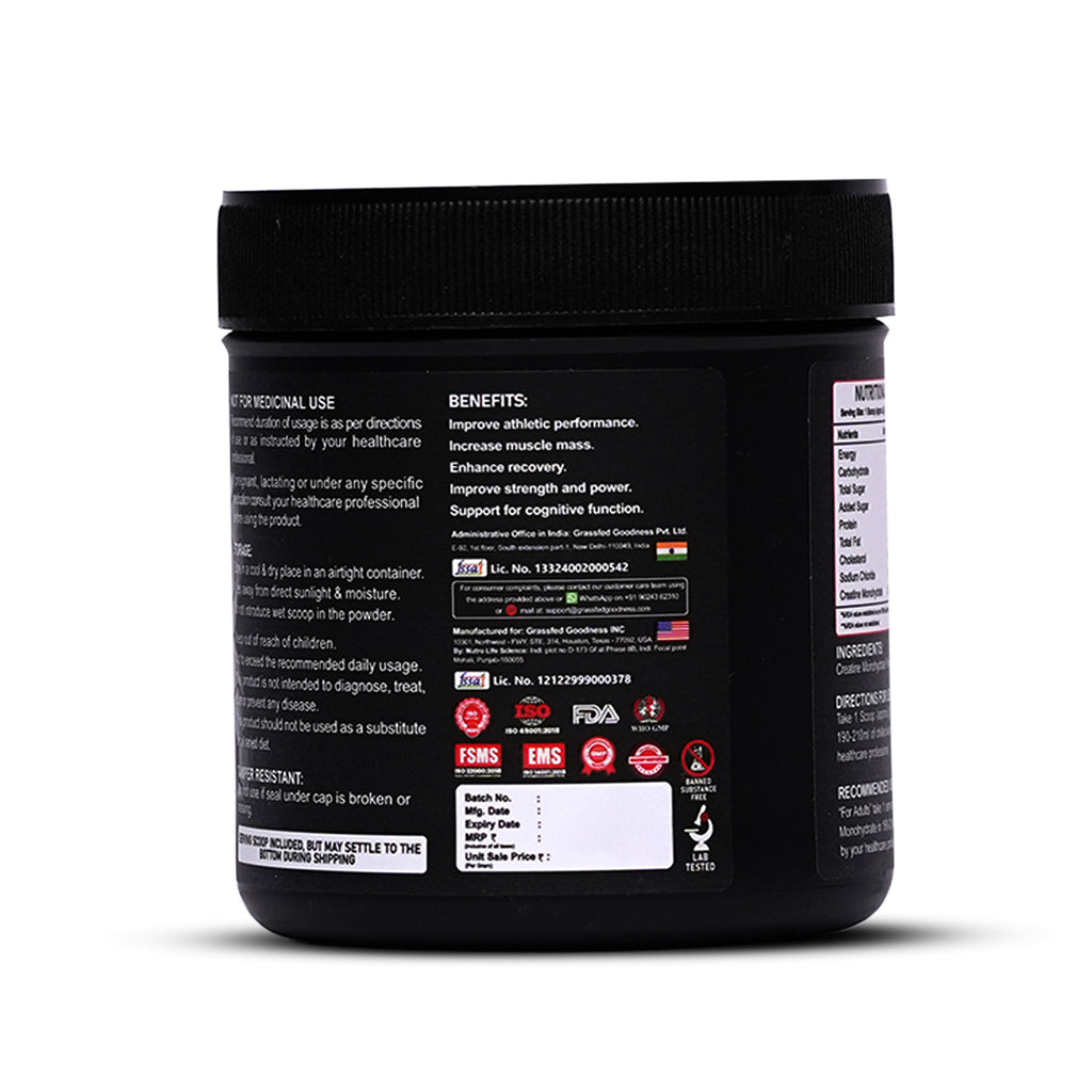 Maverick Nutrition Micronised Creatine Monohydrate (100g | 33 Servings) | Unflavoured | 3000 mg Creatine per Serving