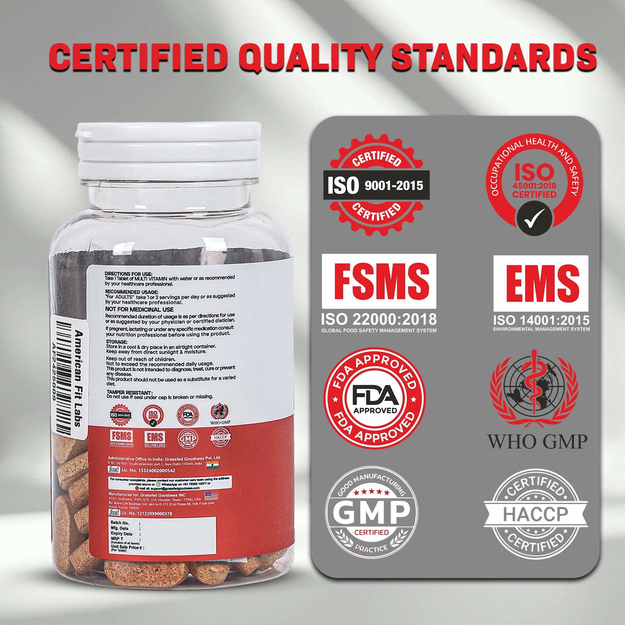 American Fit Labs Multi Vitamin (60 Tablets) | Daily Energy, Immunity & Wellness Support