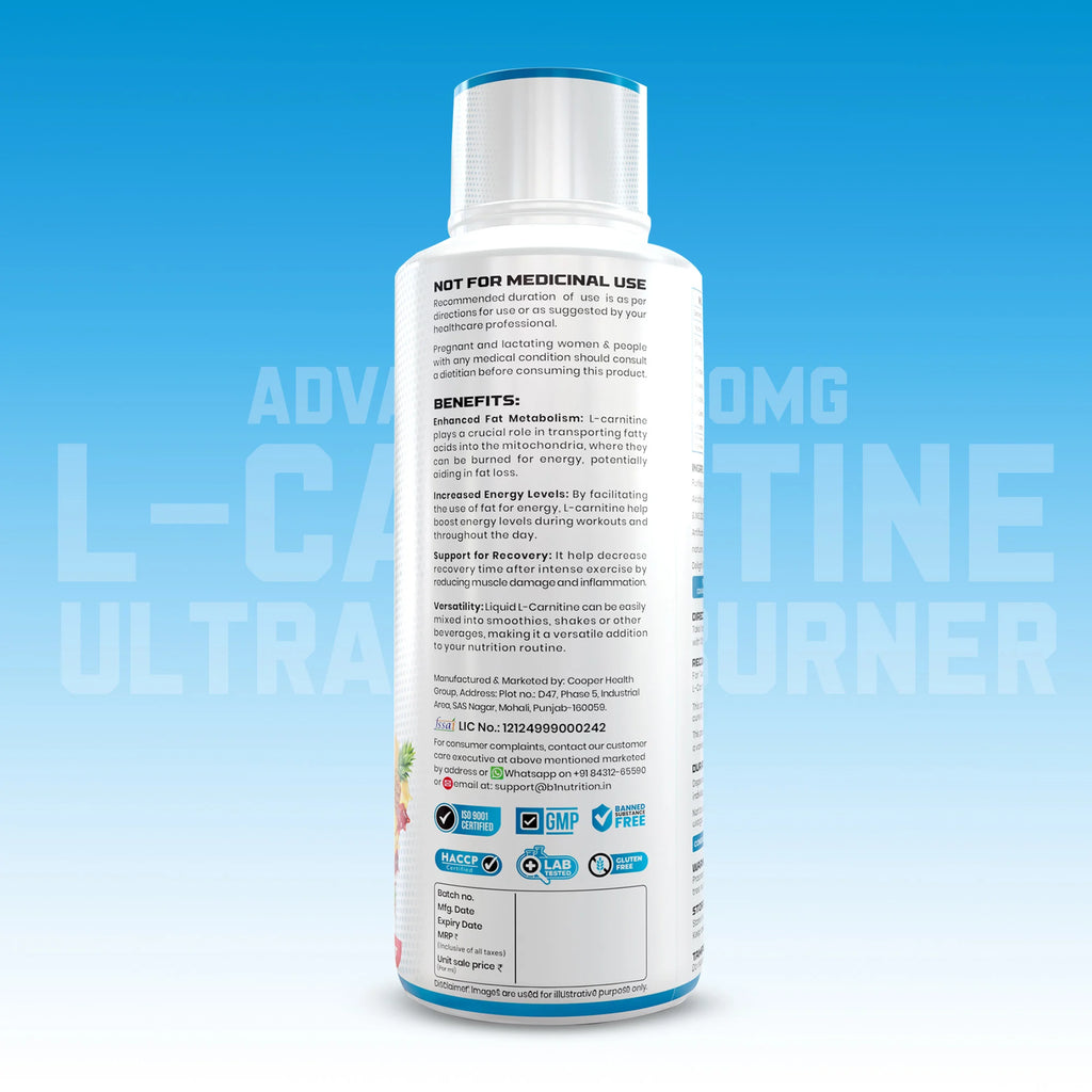 B1 Nutrition L-Carnitine Advance 3500 mg Liquid (450 ml, 30 Servings)