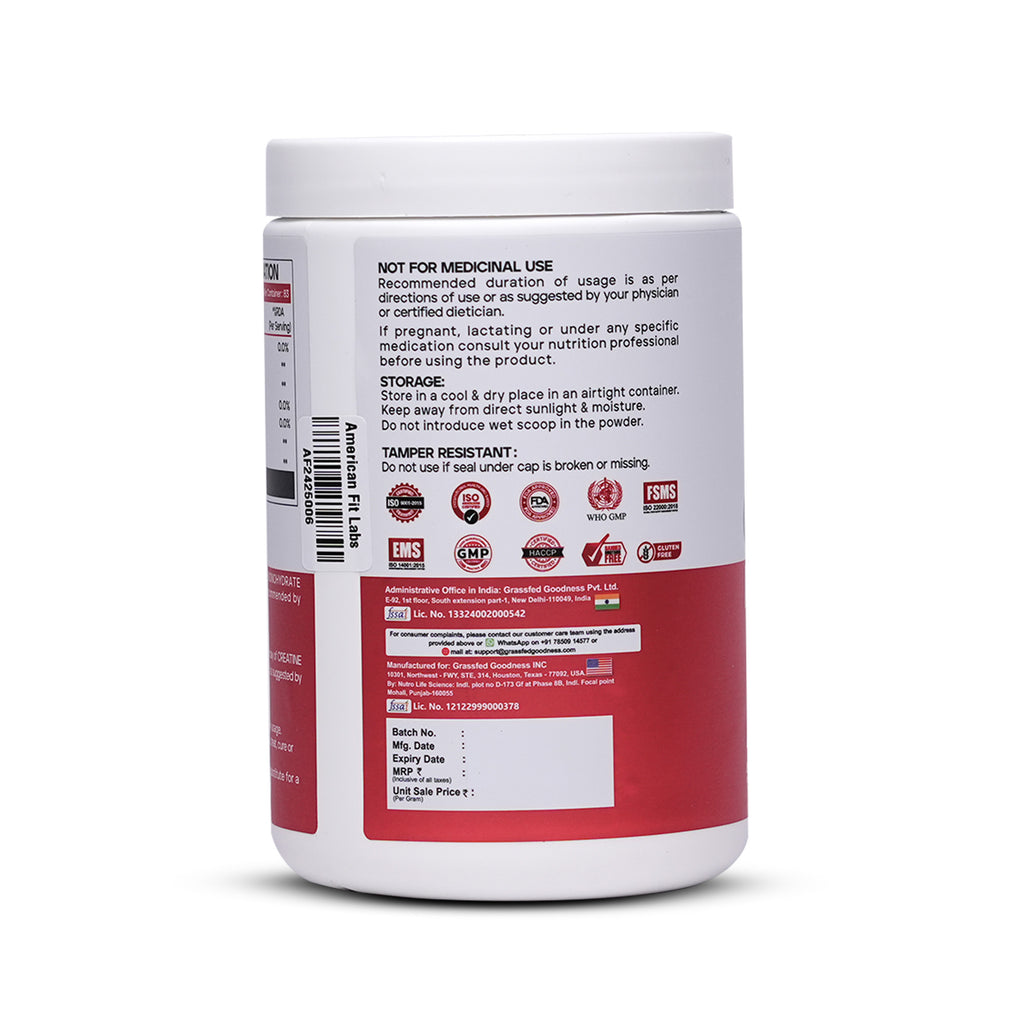 American Fit Labs Creatine Monohydrate (83 Servings, 250g) | Unflavoured