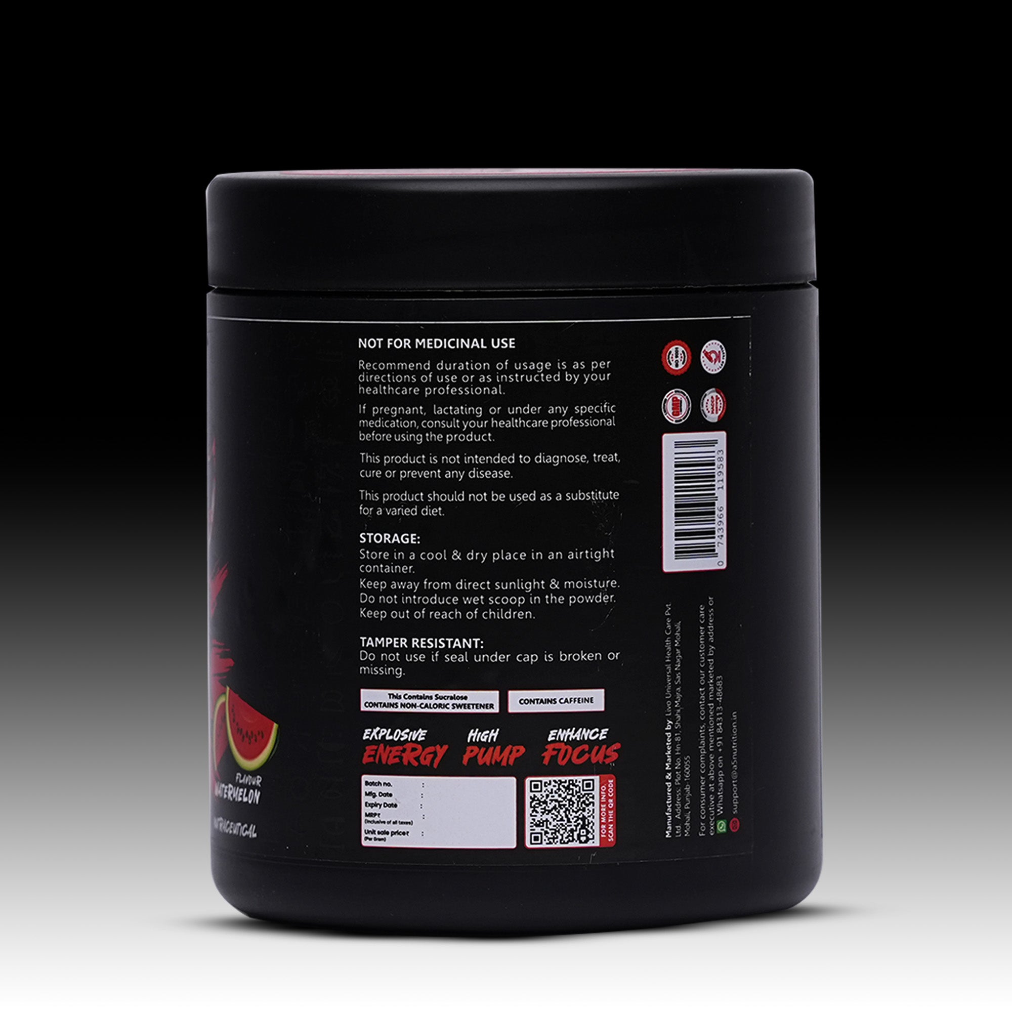 A5 Nutrition Warrior's Elixir Pre-Workout (525 g, 30 Servings) | Watermelon & Blue Raspberry Flavours