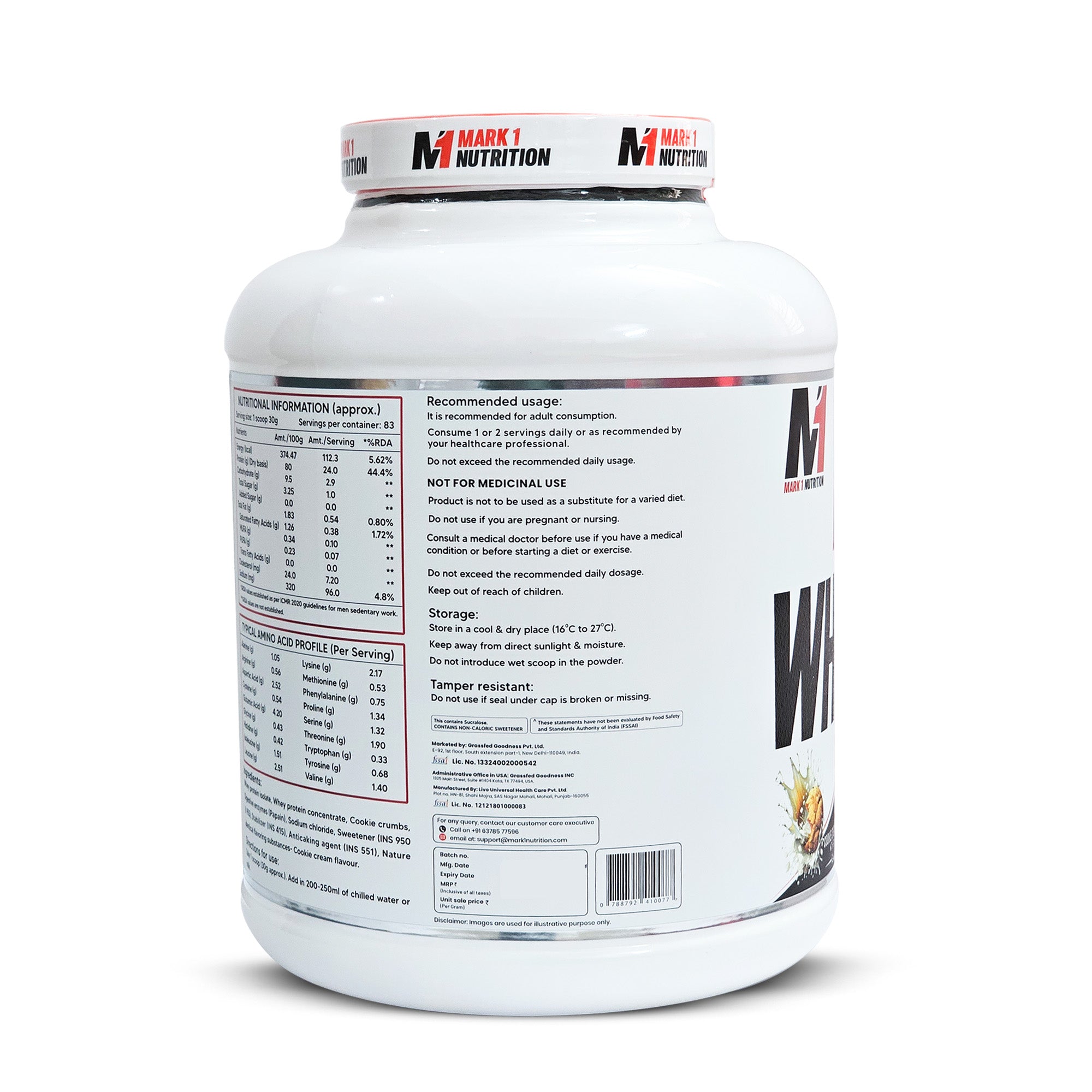 Mark1 Nutrition The Whey Protein 2.5kg | Chocolate & Cookie Cream Flavour