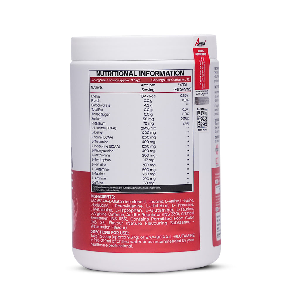 American Fit Labs EAA + BCAA + Glutamine (32 Servings, 300g) | Watermelon