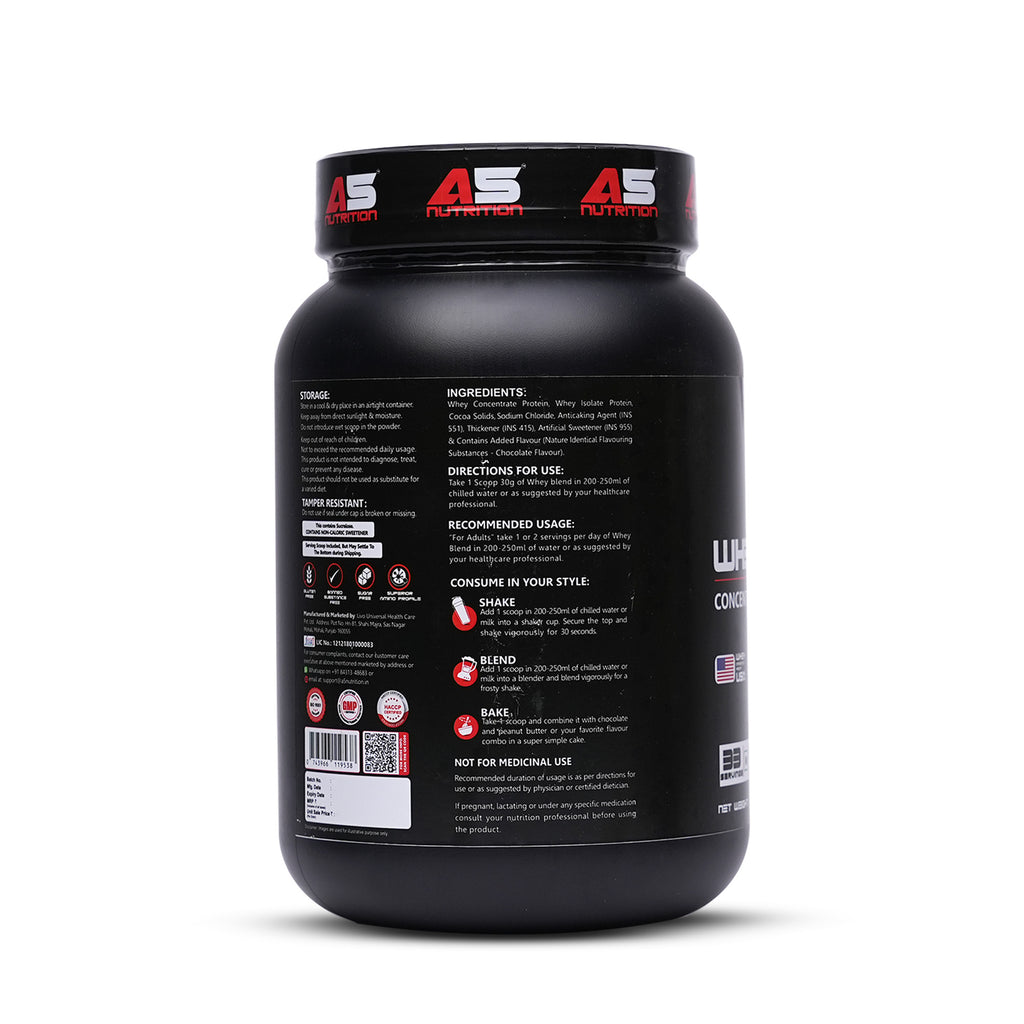 A5 Nutrition Whey Blend Protein 1kg | 33 Servings Chocolate