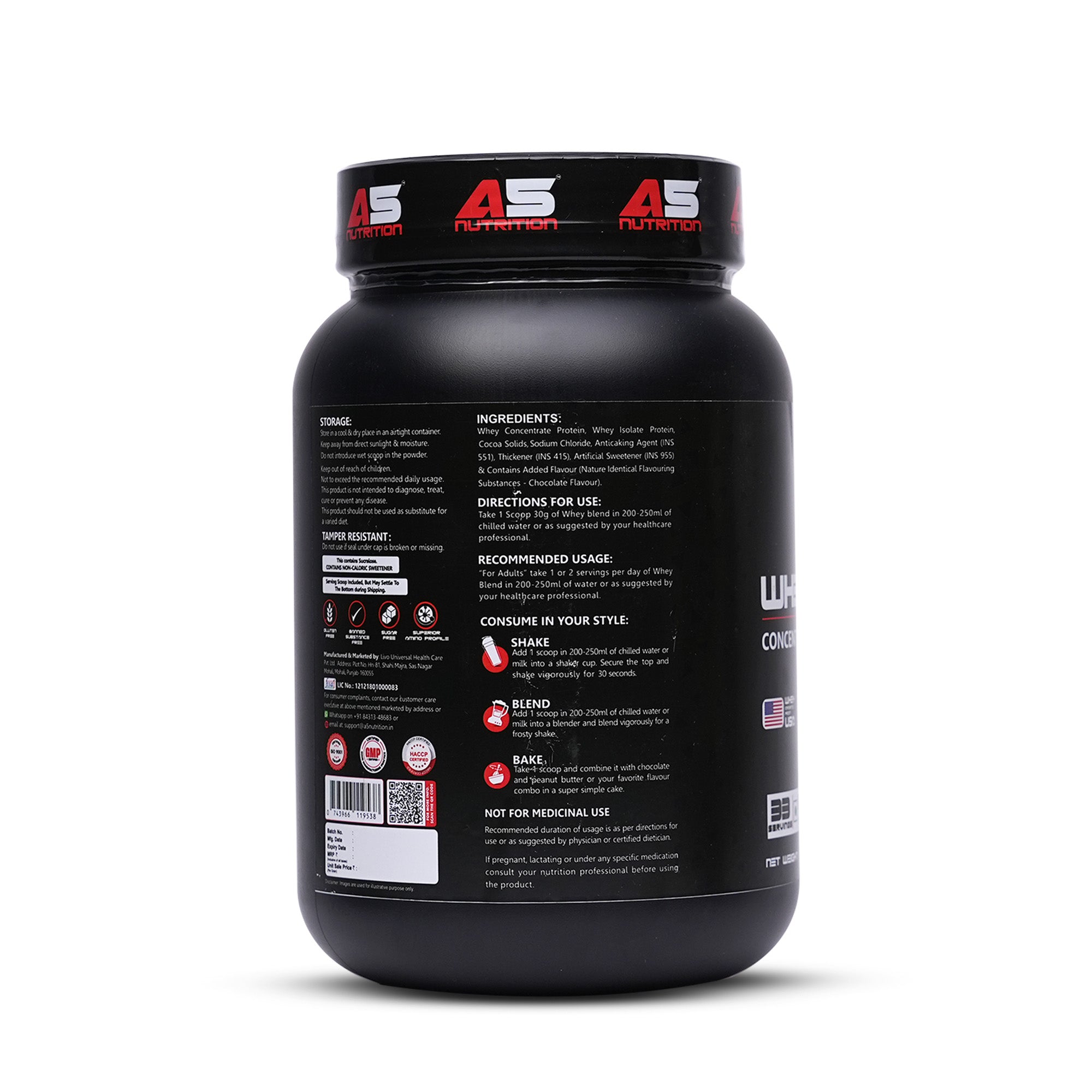 A5 Nutrition Whey Blend Protein 1kg | 33 Servings Chocolate