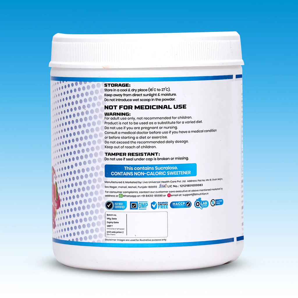 B1 Nutrition BCAA 2:1:1 Intra-Workout Drink (Watermelon Flavour, 200 g)