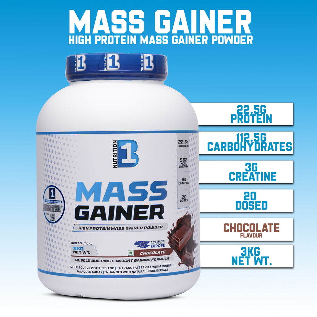 B1 Nutrition Mass Gainer 3kg | High Calorie Weight Gain Powder