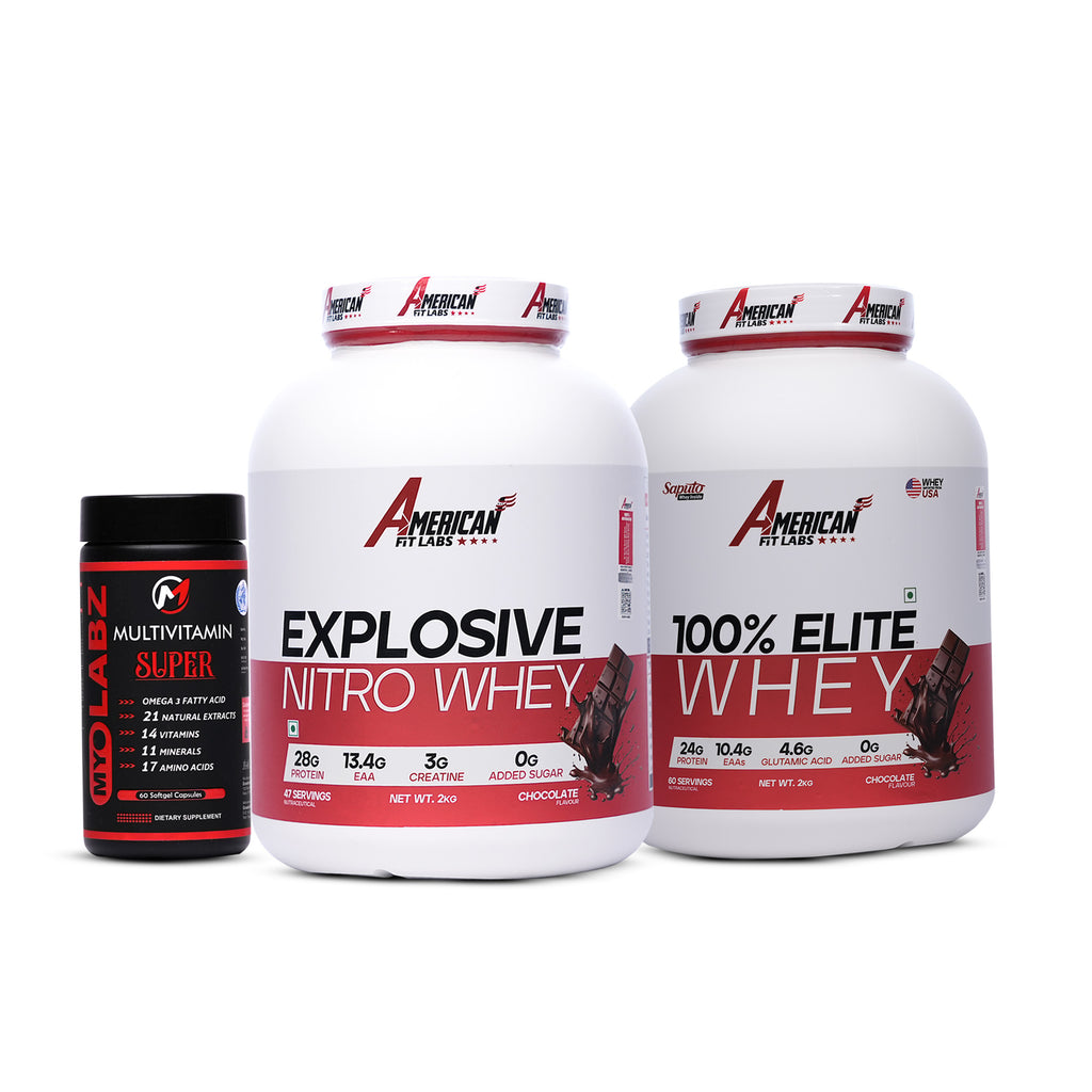 9-PRODUCT Whey Clearance Blast — American Fit Labs Explosive Nitro Whey 2 KG × 4 • American Fit Labs 100% Elite Whey 2 KG × 1 • MyoLabz Super Multivitamin 60 × 4