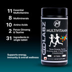 Myolabz Multivitamin Tablets (60 Tablets) | Vitamins, Minerals, Amino Acids with Ginseng
