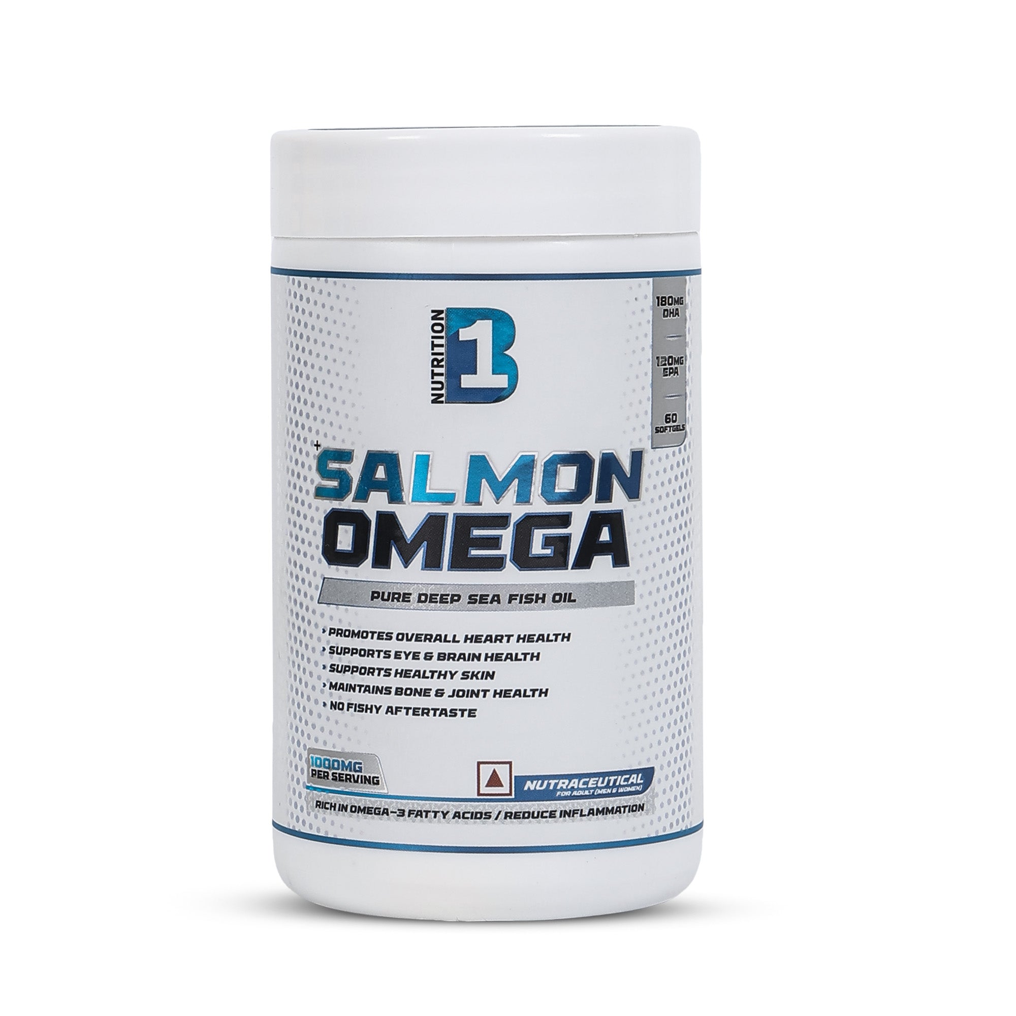 B1 Salmon Omega Fish Oil Capsules | Omega-3 (EPA & DHA) Supplement (30 / 60 Softgels)