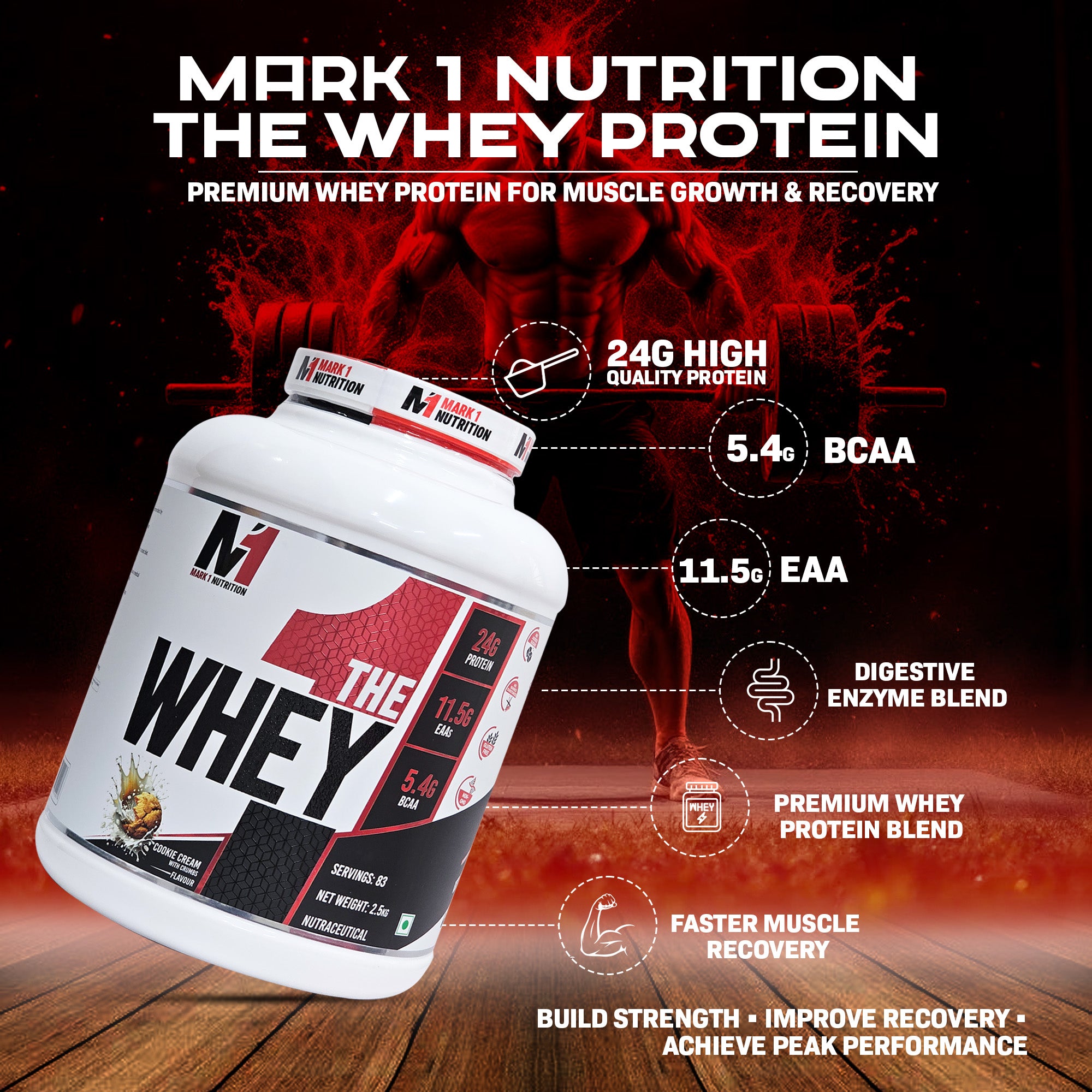 Mark1 Nutrition The Whey Protein 2.5kg | Chocolate & Cookie Cream Flavour
