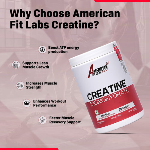 American Fit Labs Creatine Monohydrate (83 Servings, 250g) | Unflavoured