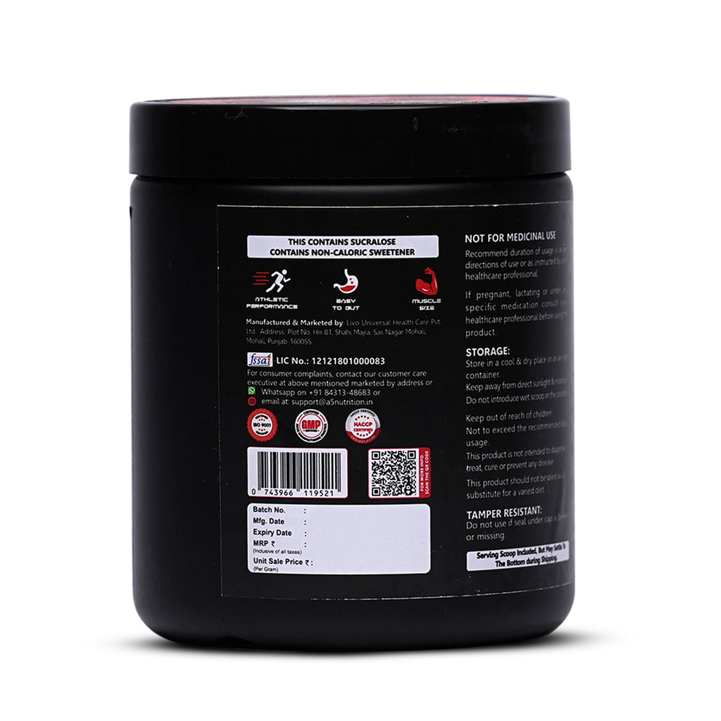 A5 Nutrition Creatine Monohydrate 240g | 60 Servings Flavoured