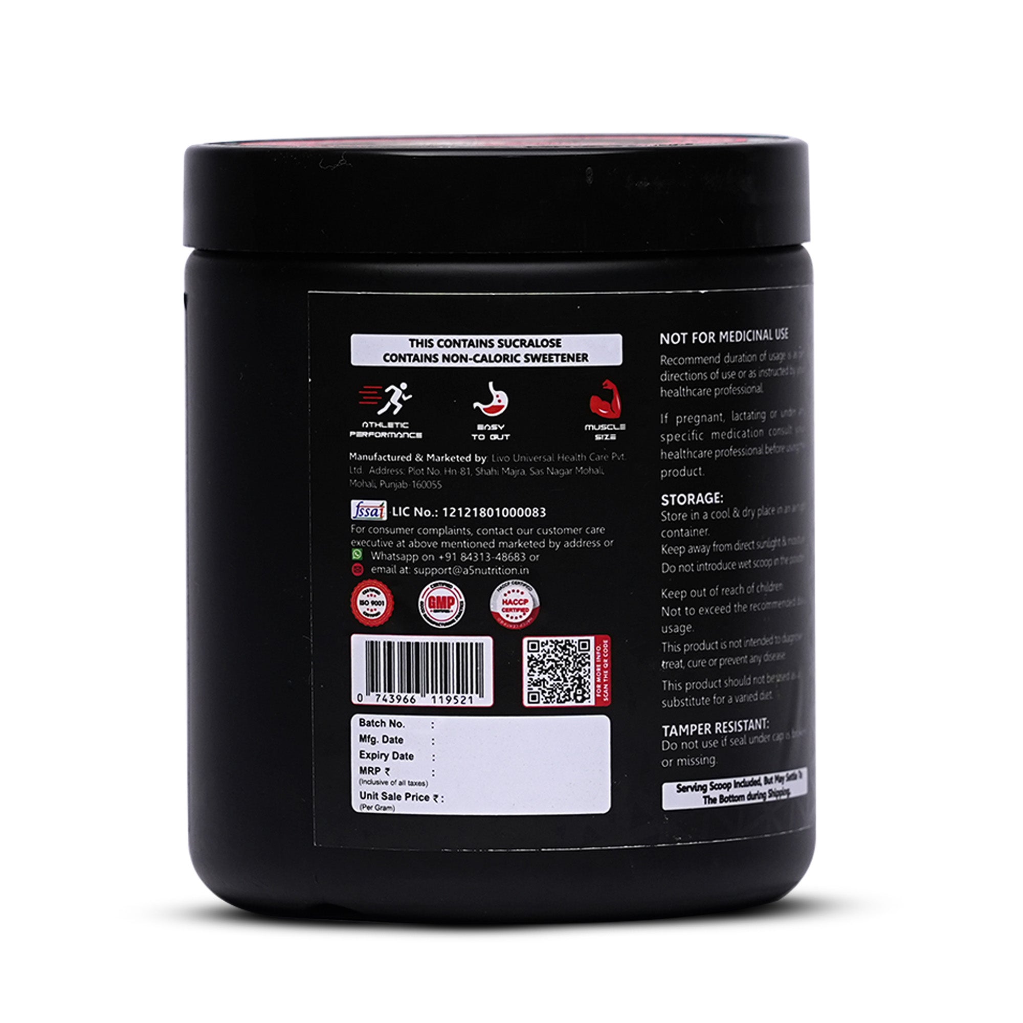 A5 Nutrition Creatine Monohydrate 240g | 60 Servings Flavoured
