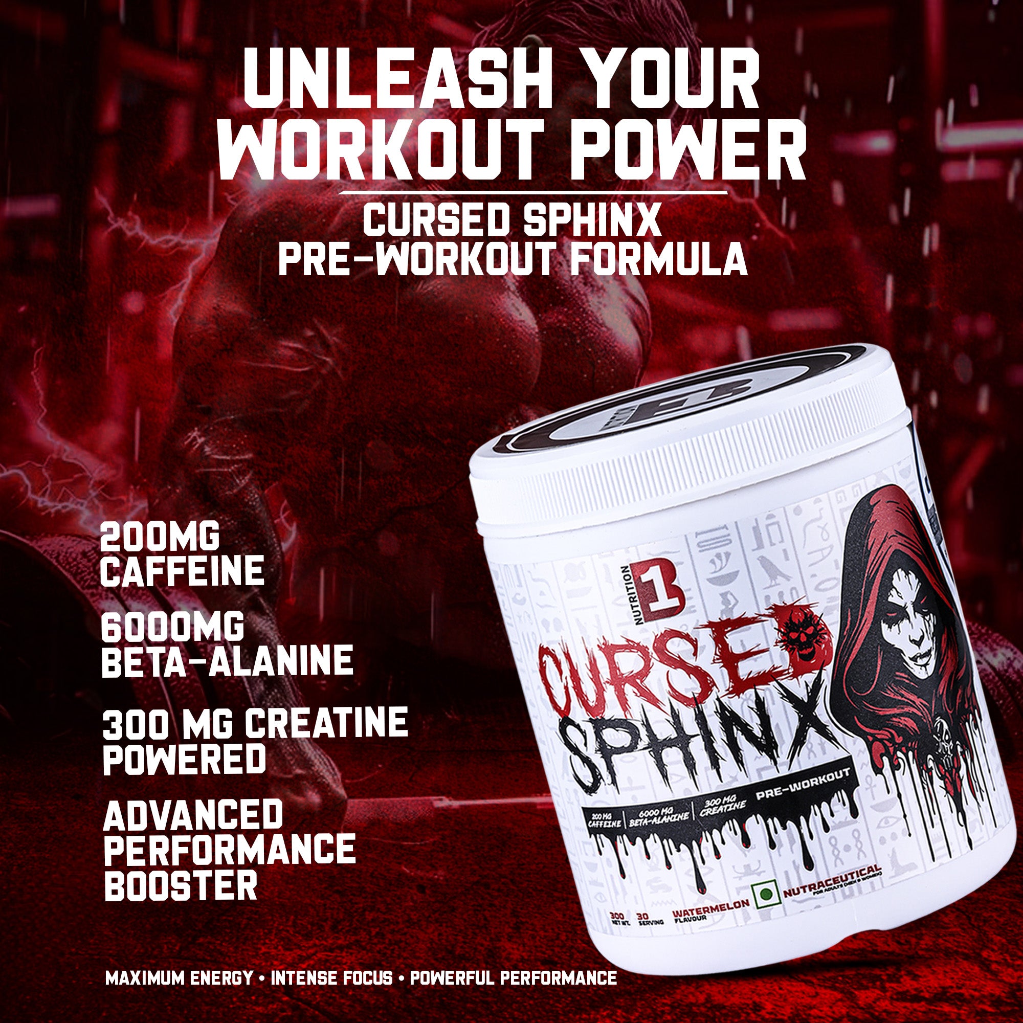 B1 Nutrition Cursed Sphinx Pre-Workout 300g | High Energy Formula
