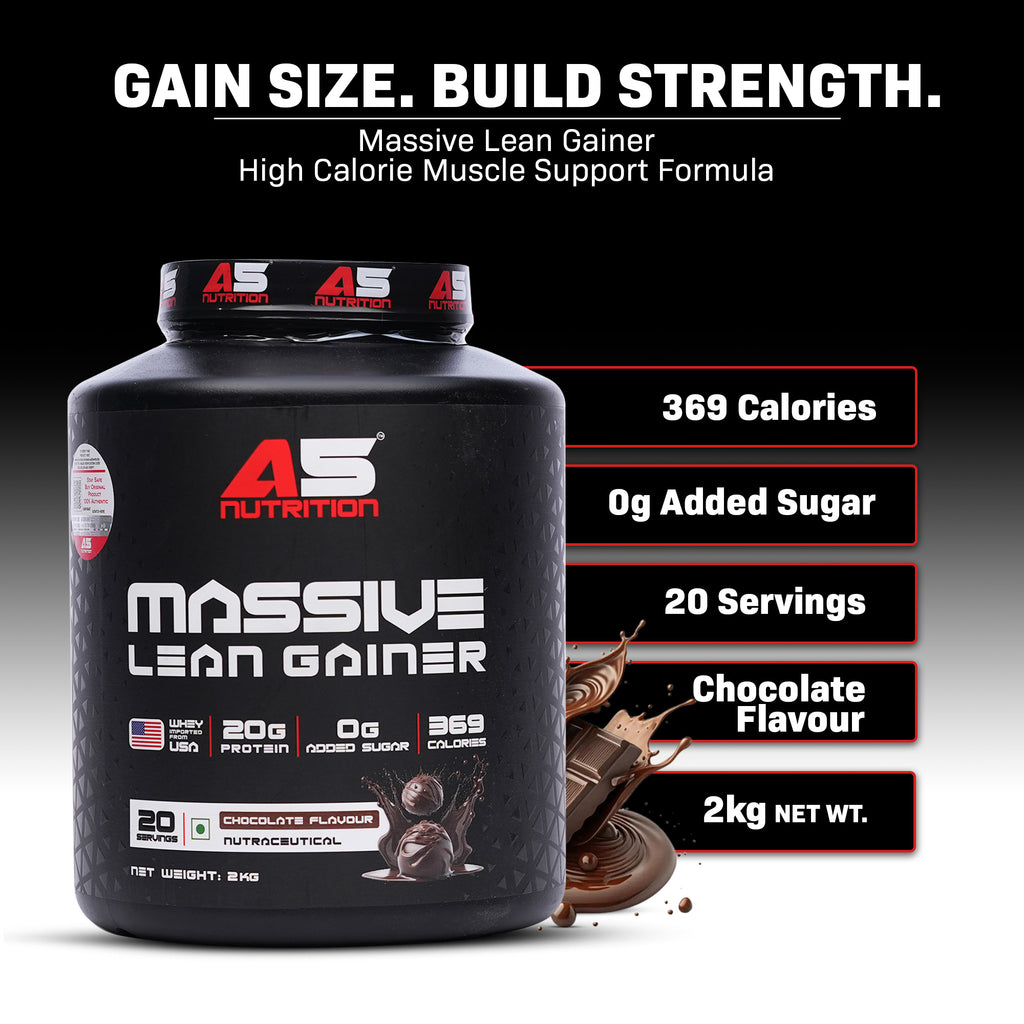 A5 Nutrition Massive Lean Gainer 2kg | 20 Servings Chocolate
