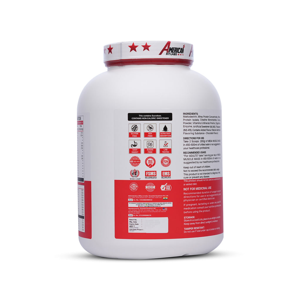 American Fit Labs Mega Muscle Mass 2.7kg | 14 Servings (Chocolate)