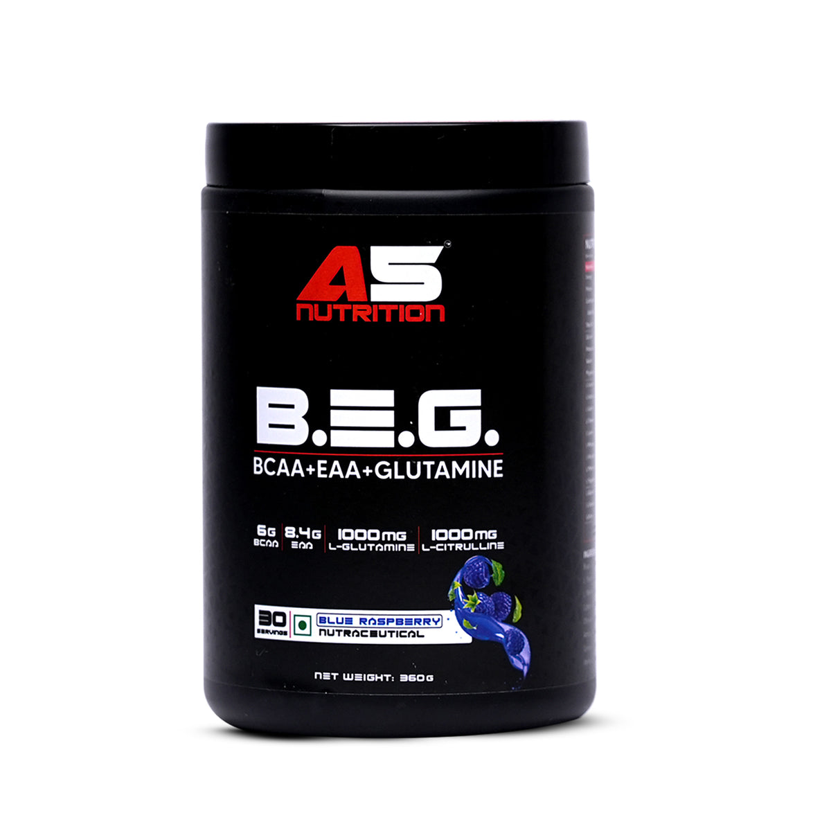 5-PRODUCT A5 BCAA + EAA + GLUTAMINE BULK BLAST — A5 B.E.G. BCAA+EAA+Glutamine 360 g × 5