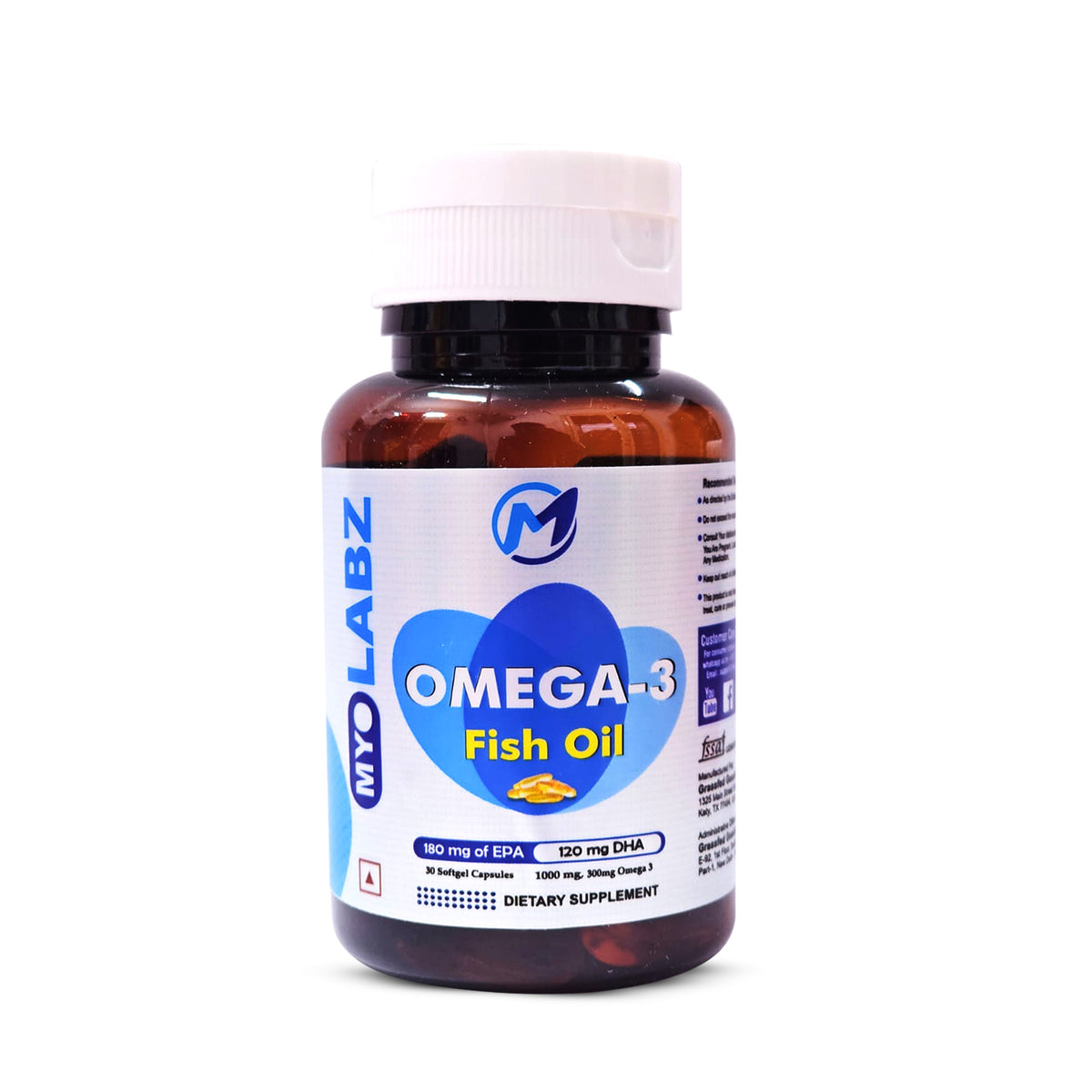 20-PRODUCT OMEGA-3 FISH OIL OFFER — MyoLabz Omega-3 Fish Oil 30 Softgels × 20