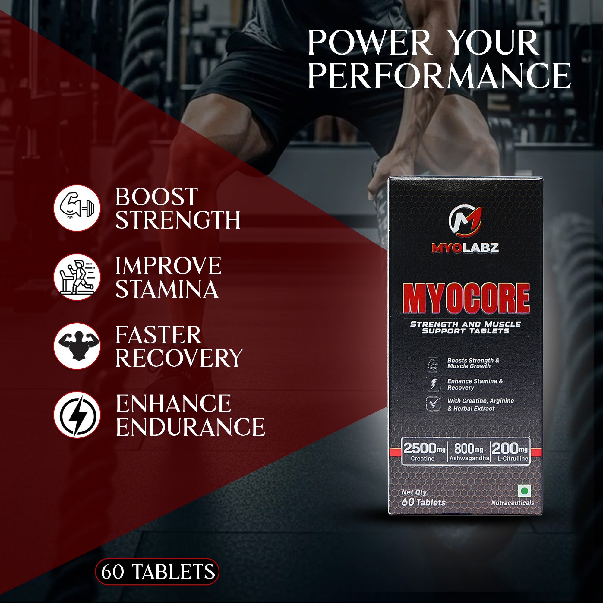 Myolabz Myocore Strength & Muscle Support | 60 Tablets