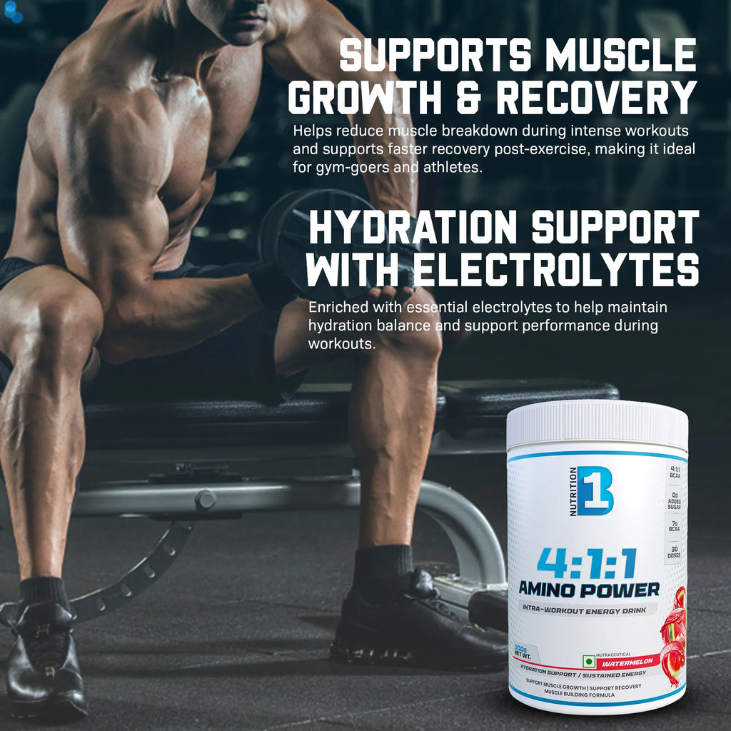 B1 Nutrition Amino Power BCAA 4:1:1 (30 Servings, 300g) | Intra-Workout Energy Drink